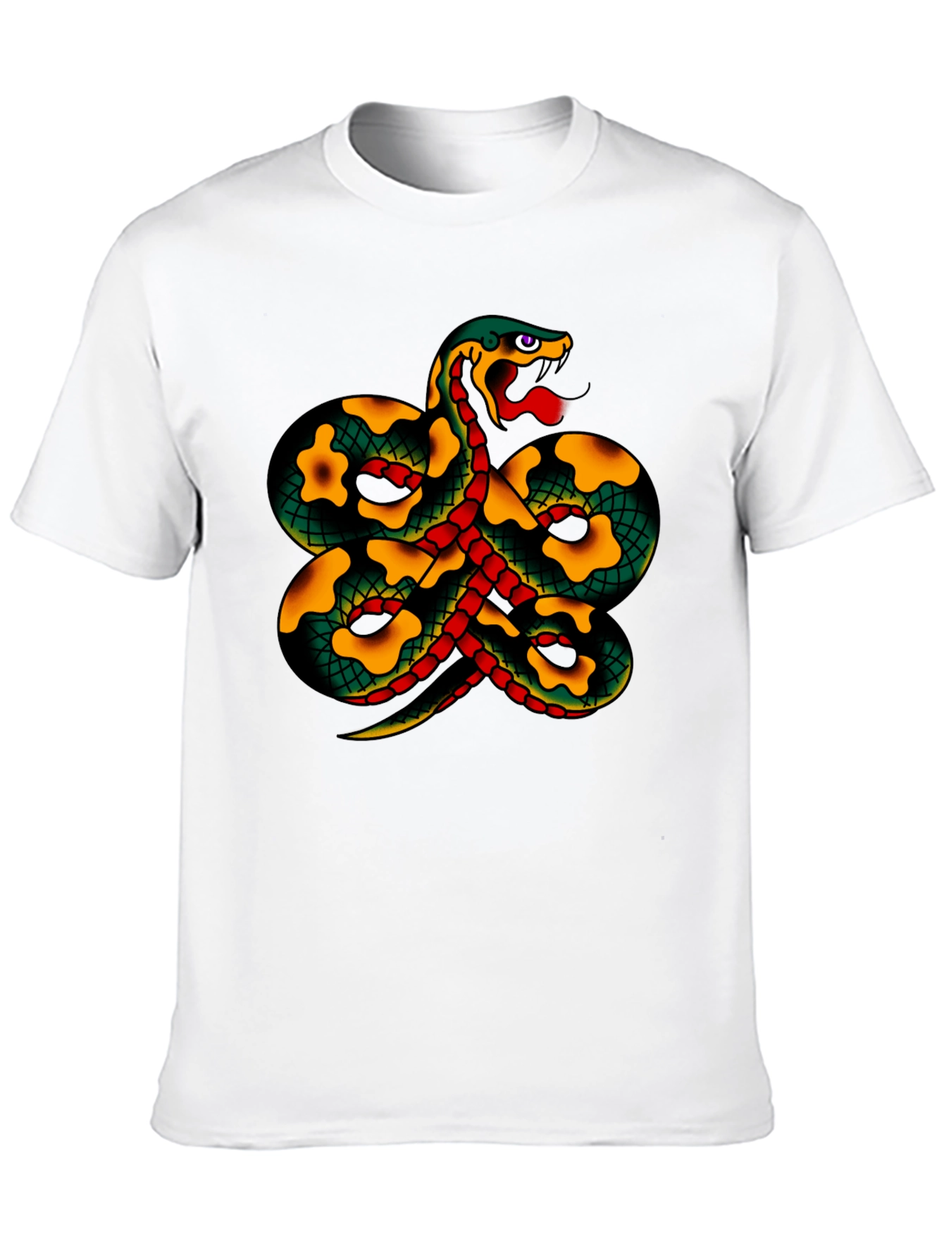 Snake Tattoo Style Graphic Black T-Shirt