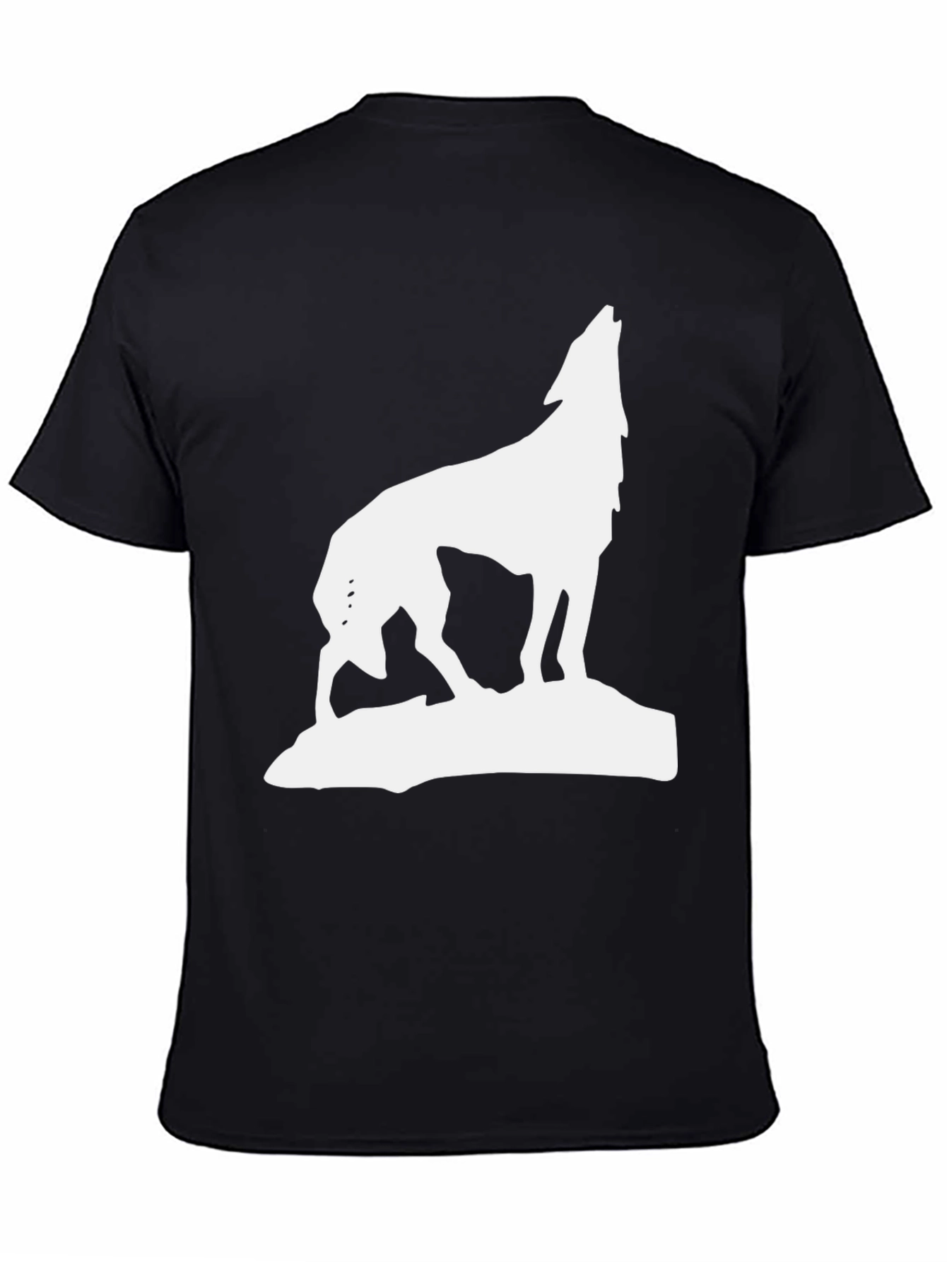Wolf Howl Graphic Tee - Black Cotton Blend