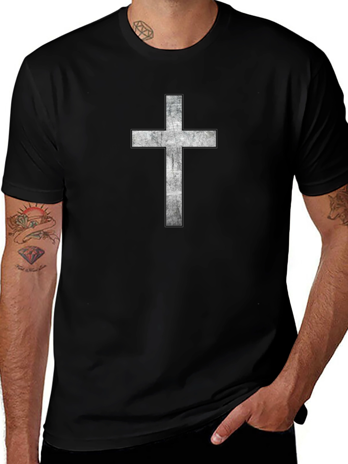 Cross Graphic Black T-Shirt