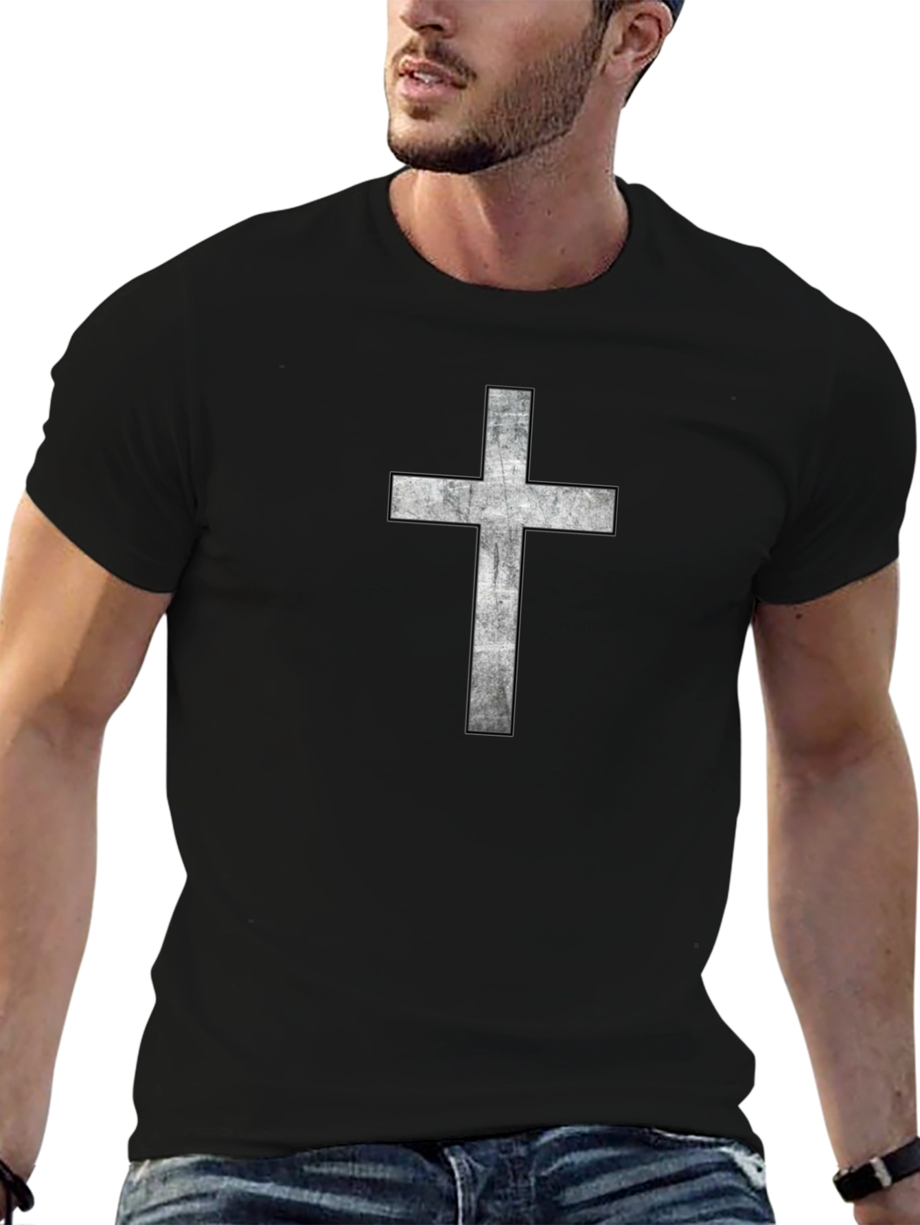 Cross Graphic Black T-Shirt