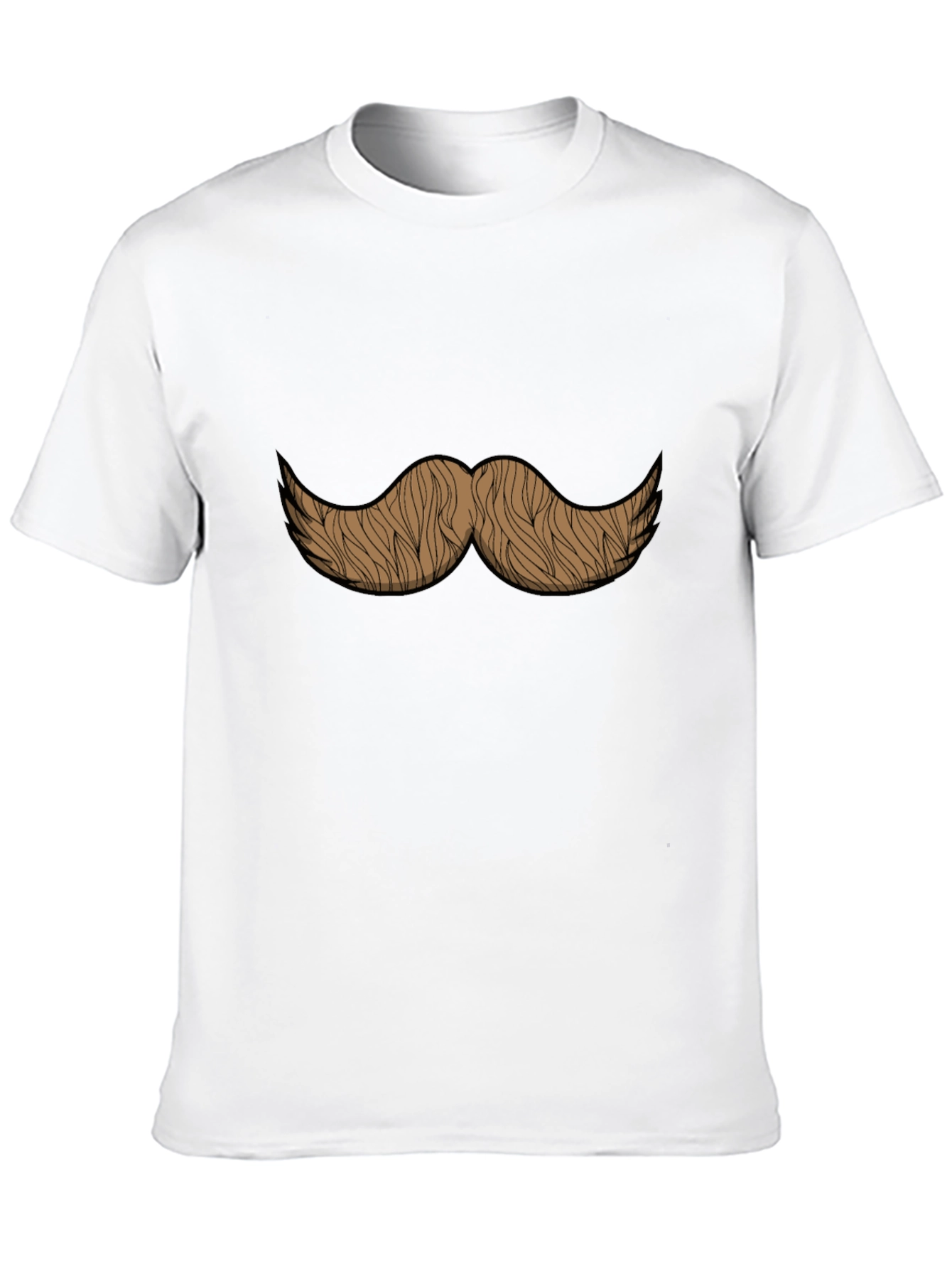 Moustache Graphic Print Black T-Shirt