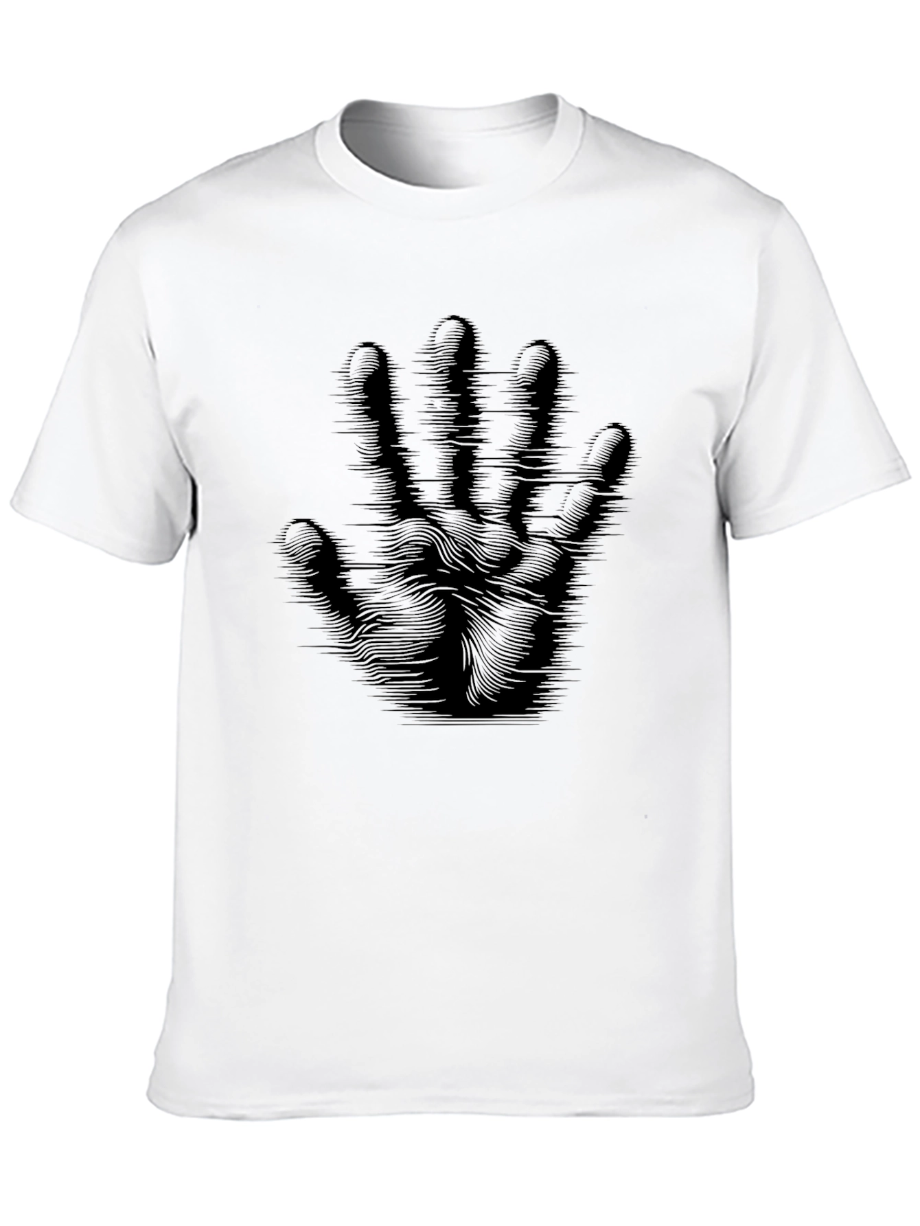 Abstract Hand Print Black T-Shirt