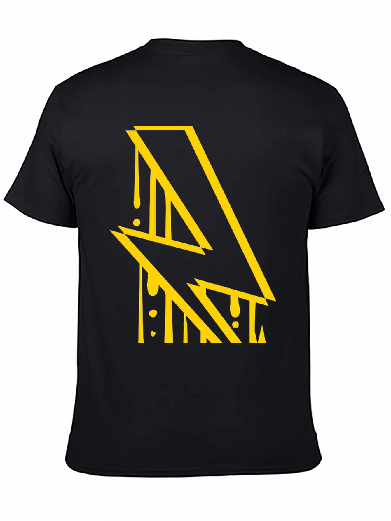 Edgy Lightning Bolt Graphic Black T-Shirt