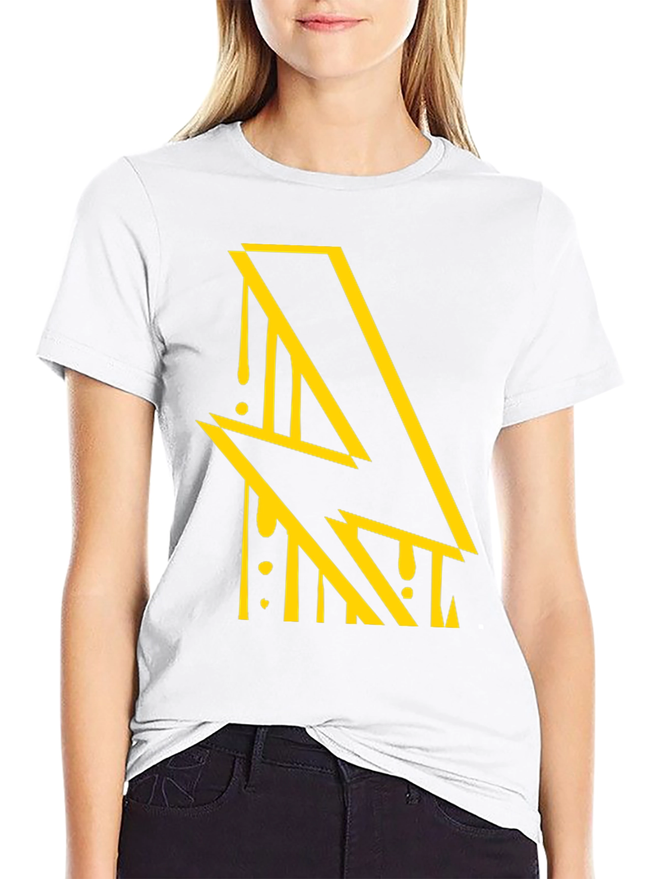 Edgy Lightning Bolt Graphic Black T-Shirt