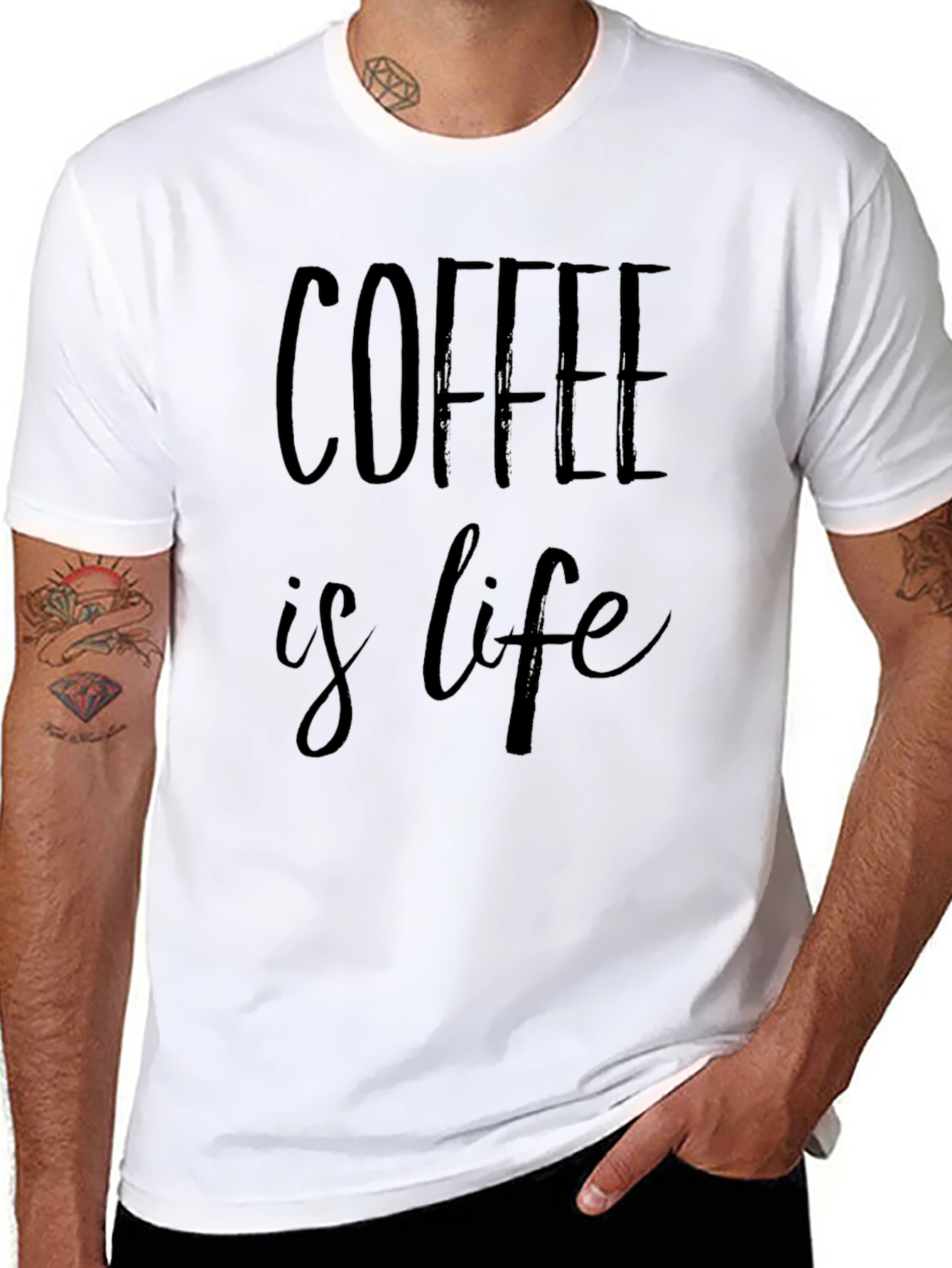Coffee is Life Black Graphic T-Shirt