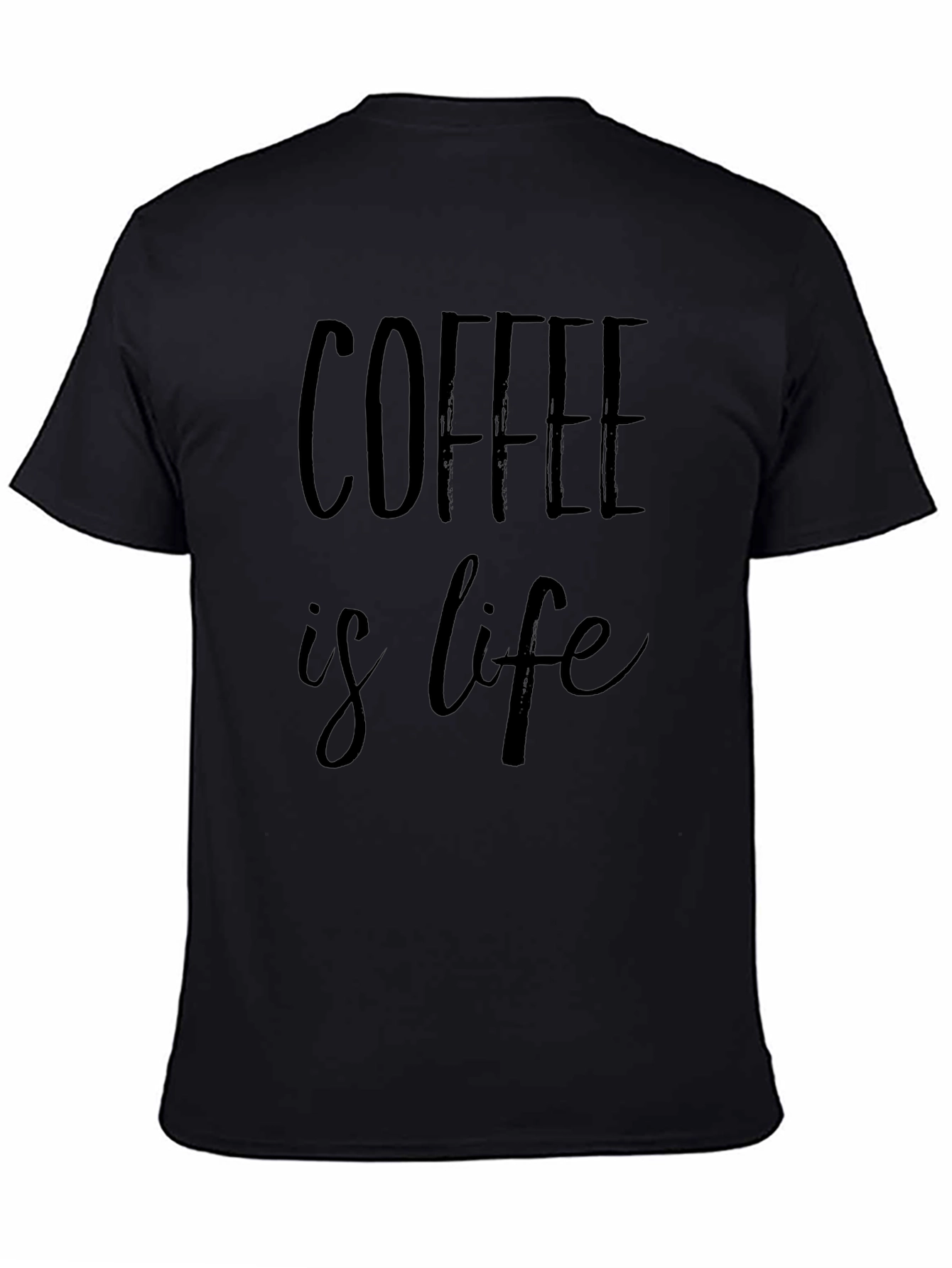 Coffee is Life Black Graphic T-Shirt