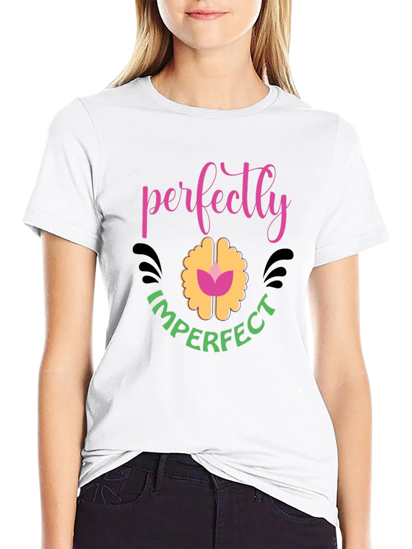 Perfectly Imperfect Graphic T-Shirt - Black