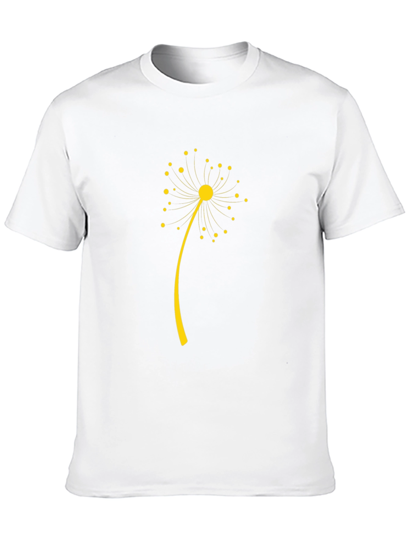 Black T-Shirt with Dandelion Graphic