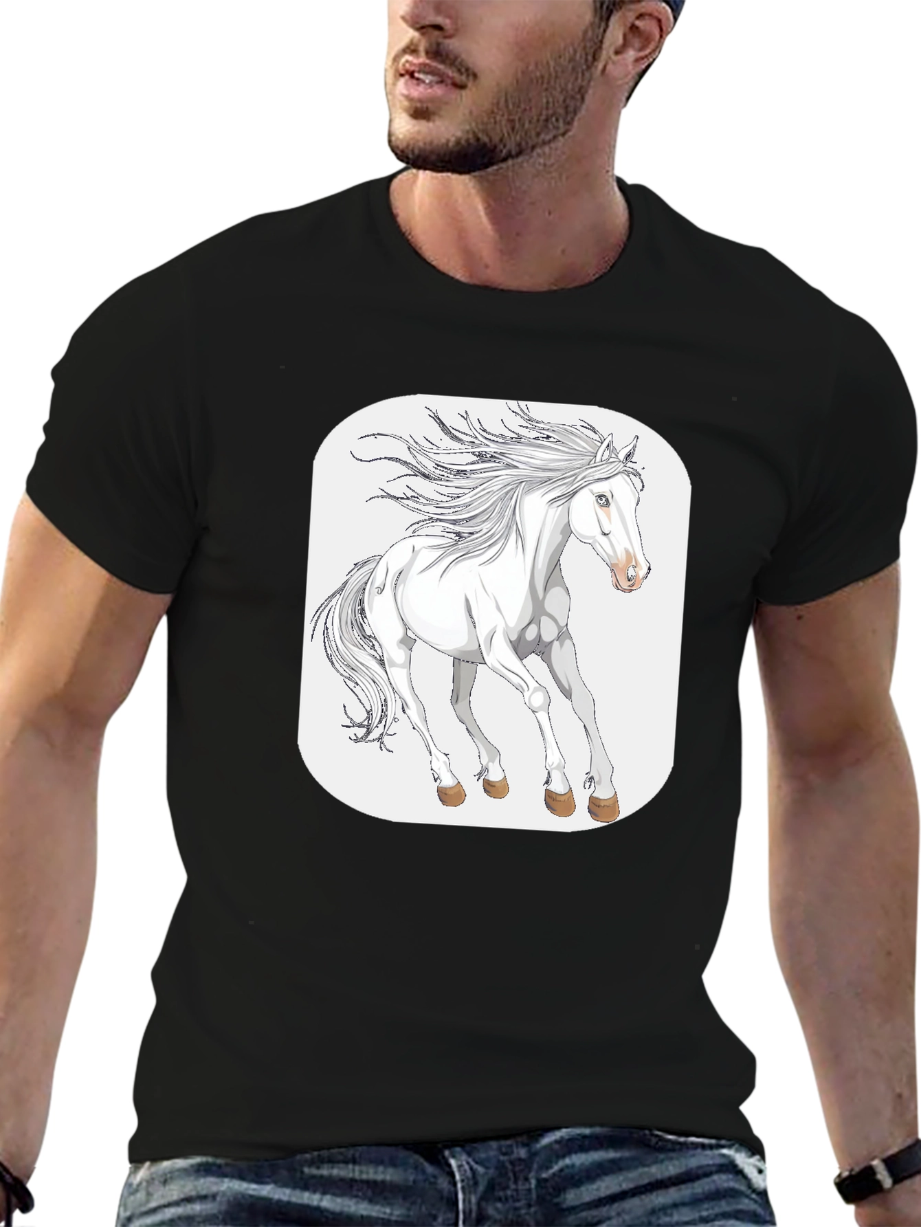 White Horse Graphic Tee - Stylish Comfort