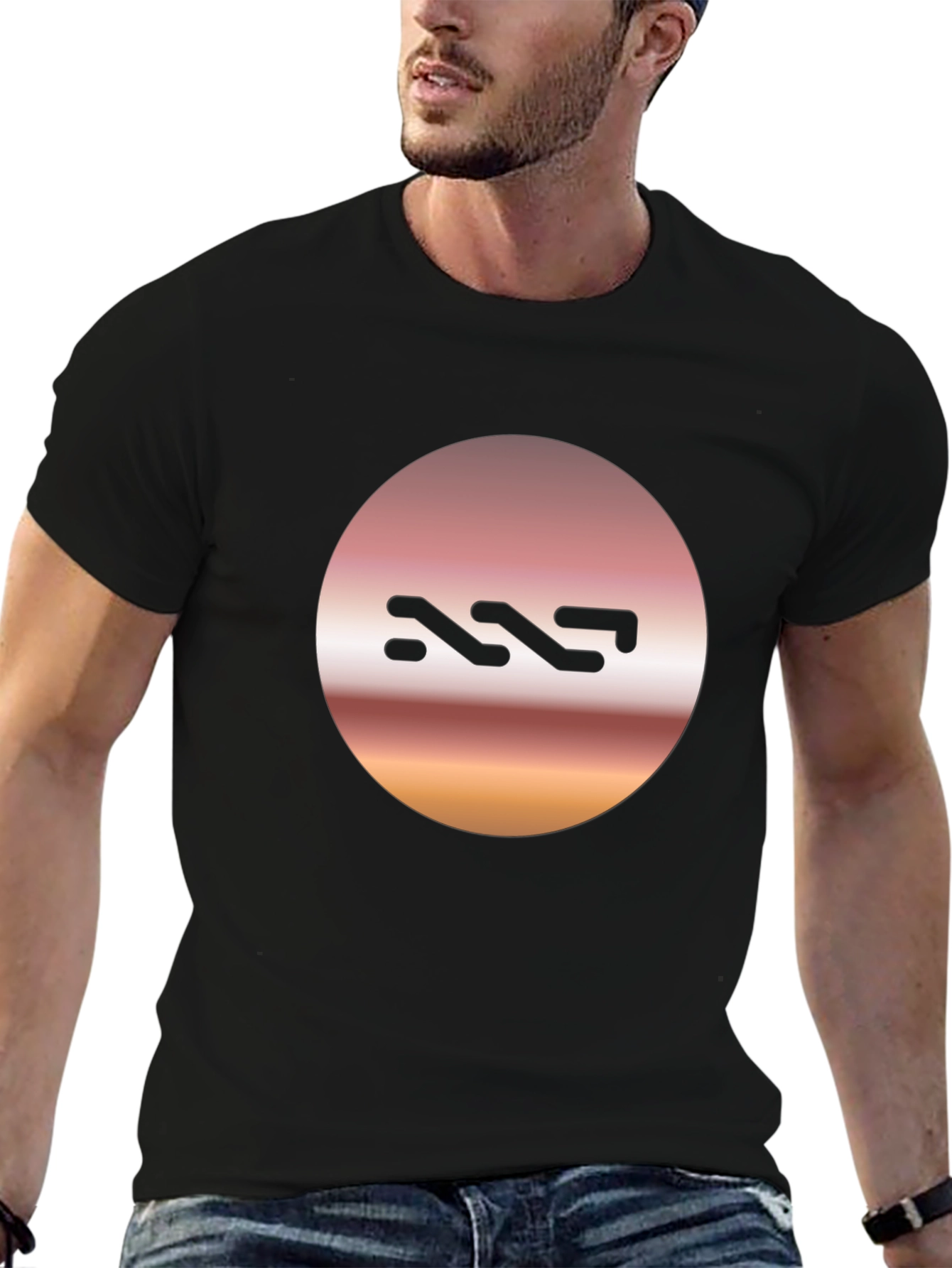 Abstract Logo Graphic Tee - Stylish Black T-Shirt