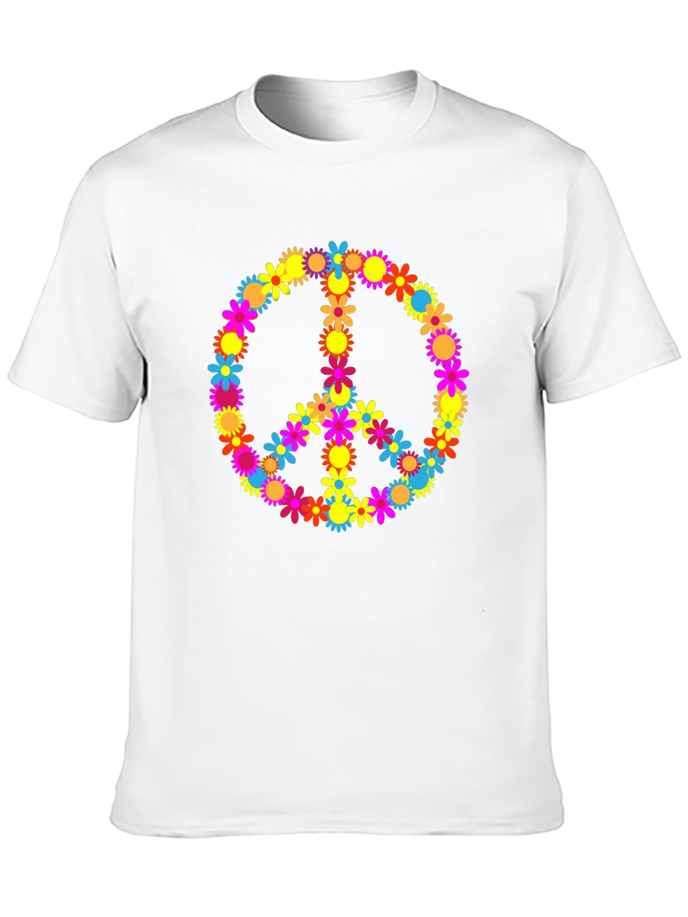 Floral Peace Sign Graphic T-Shirt
