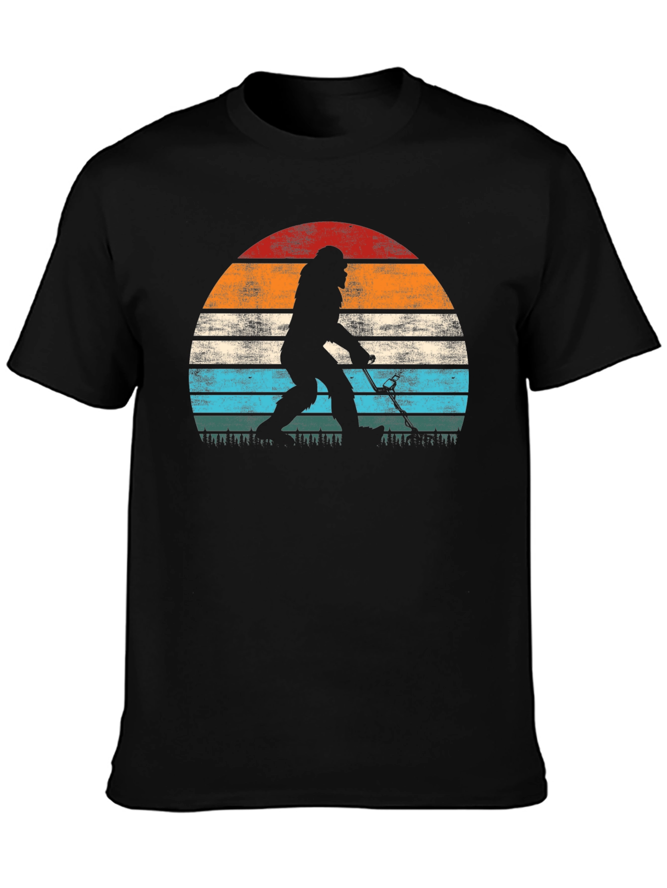 Bigfoot Hockey Sunset Graphic T-Shirt