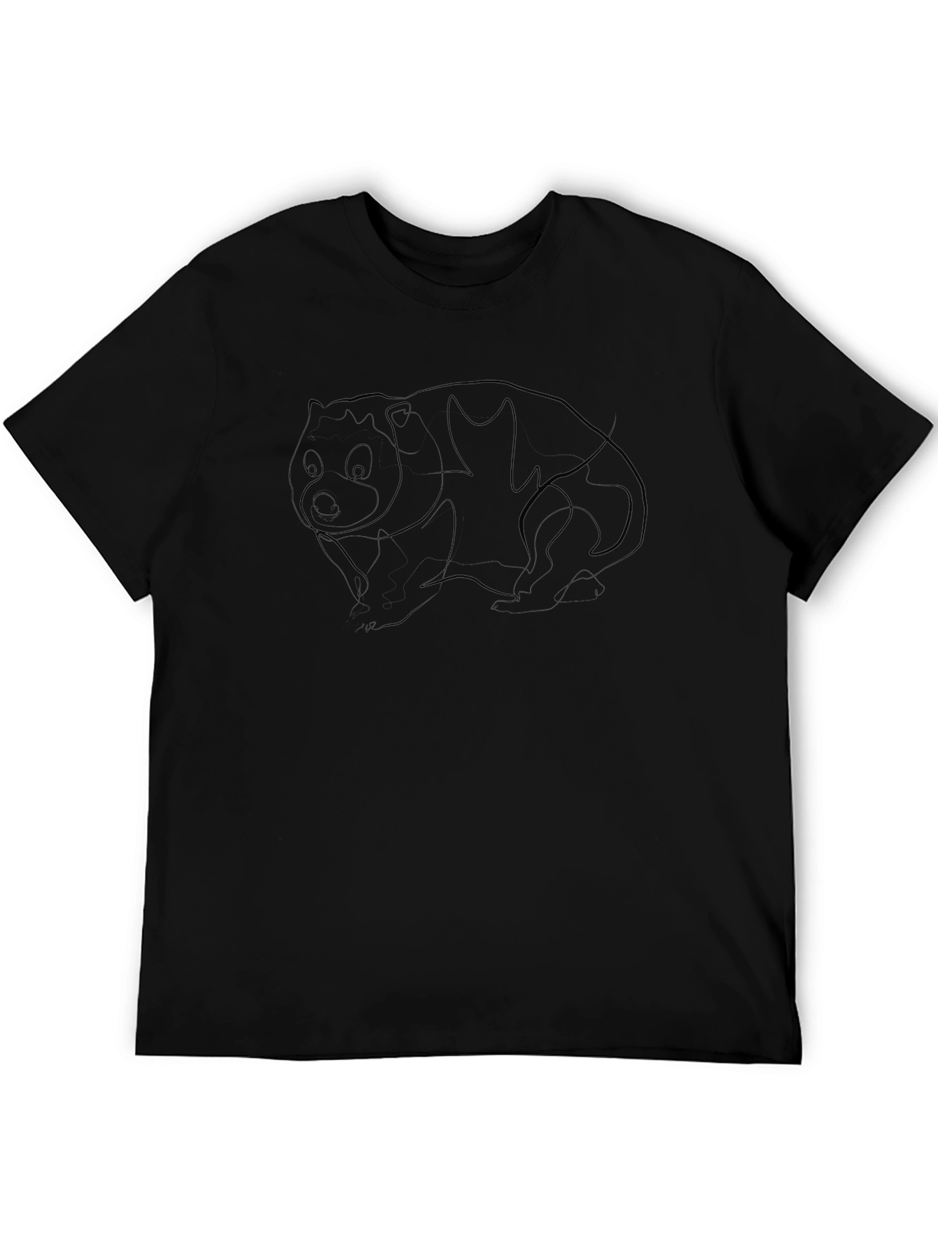 Wombat Outline Graphic Tee - Black Casual T-Shirt