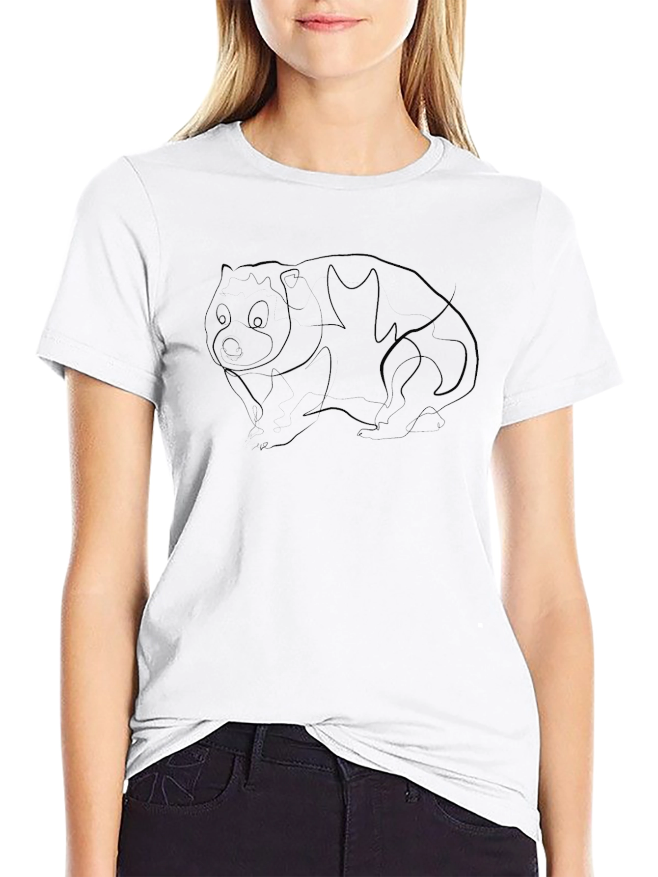 Wombat Outline Graphic Tee - Black Casual T-Shirt