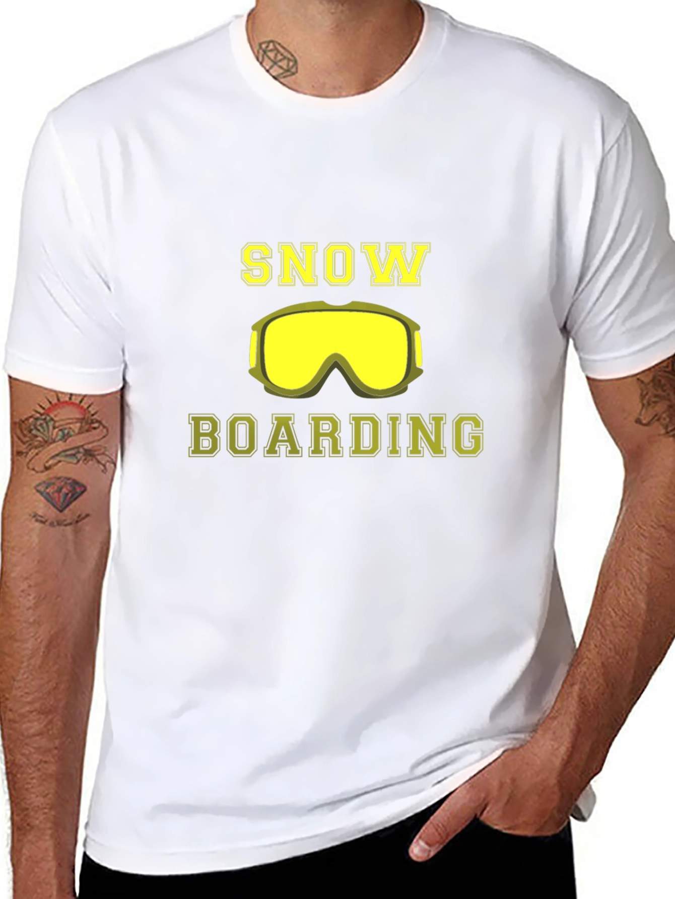 Snowboarding T-Shirt - Yellow Goggles Design