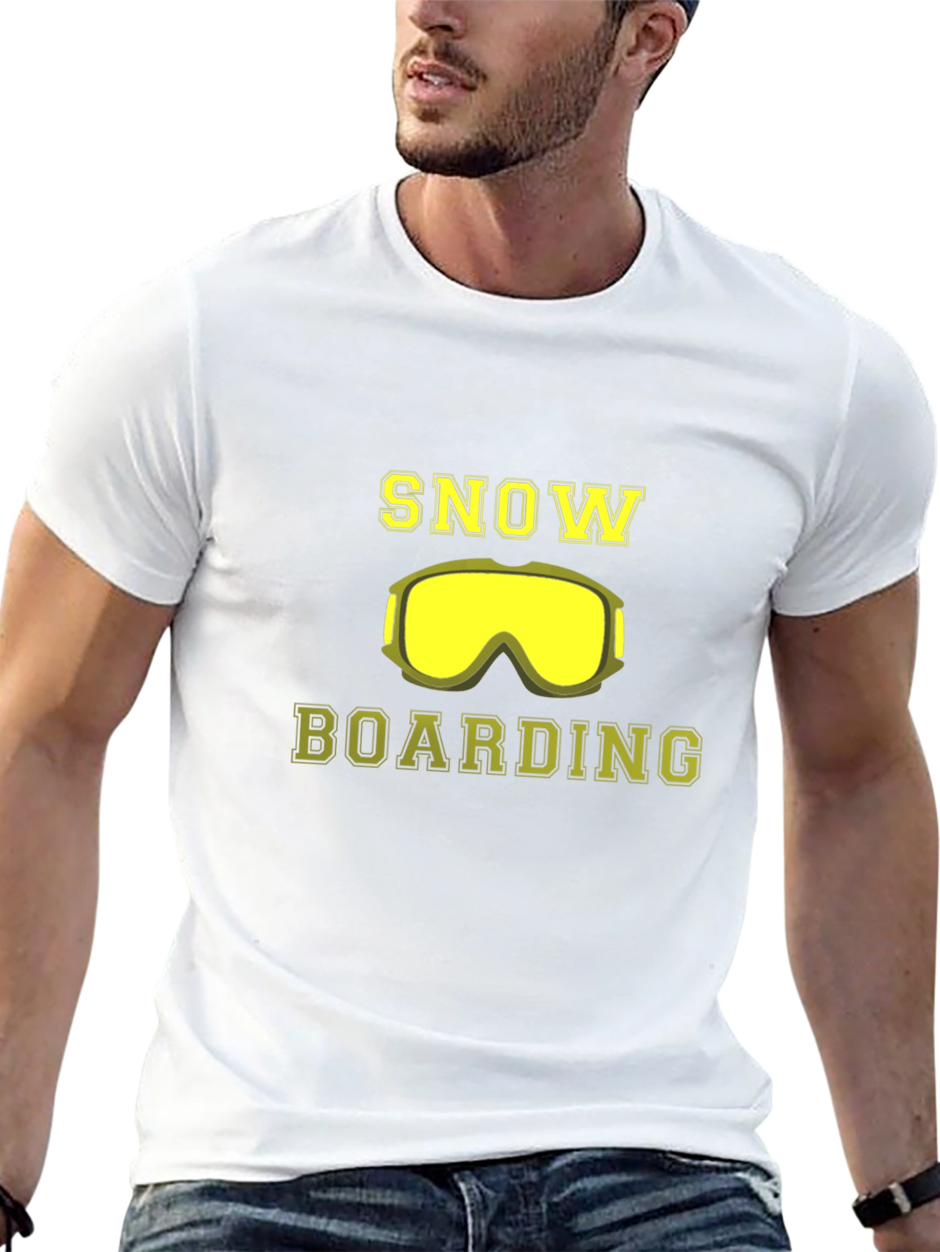 Snowboarding T-Shirt - Yellow Goggles Design