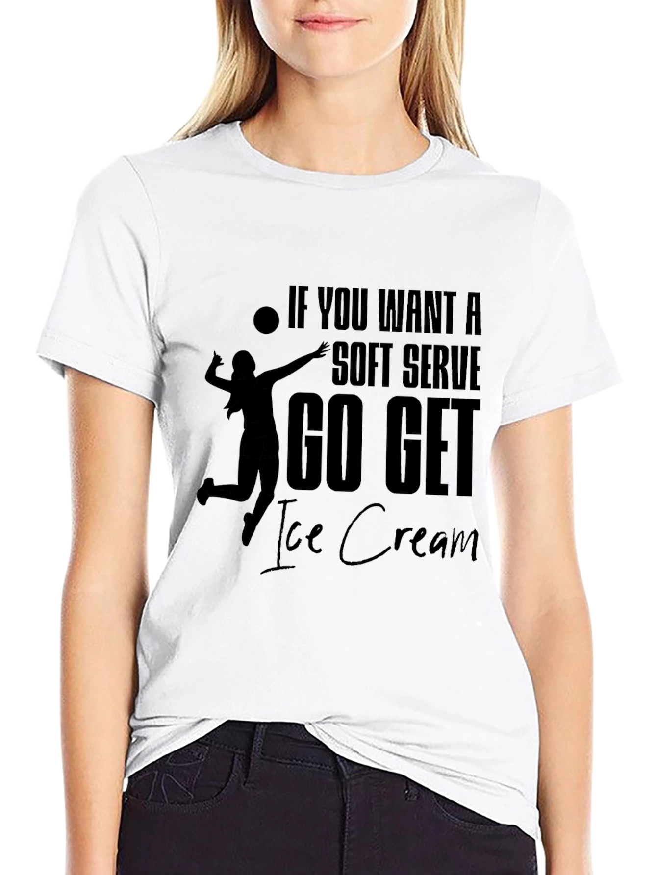Volleyball T-Shirt: Soft Serve? Go Get Ice Cream!