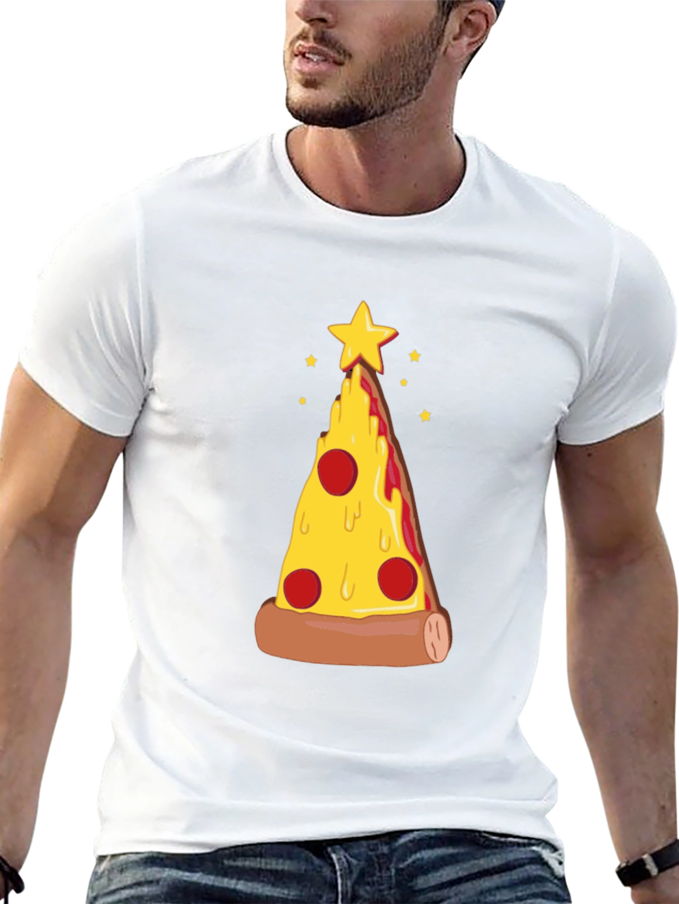 Pizza Christmas Tree Graphic Tee - Holiday Fun!