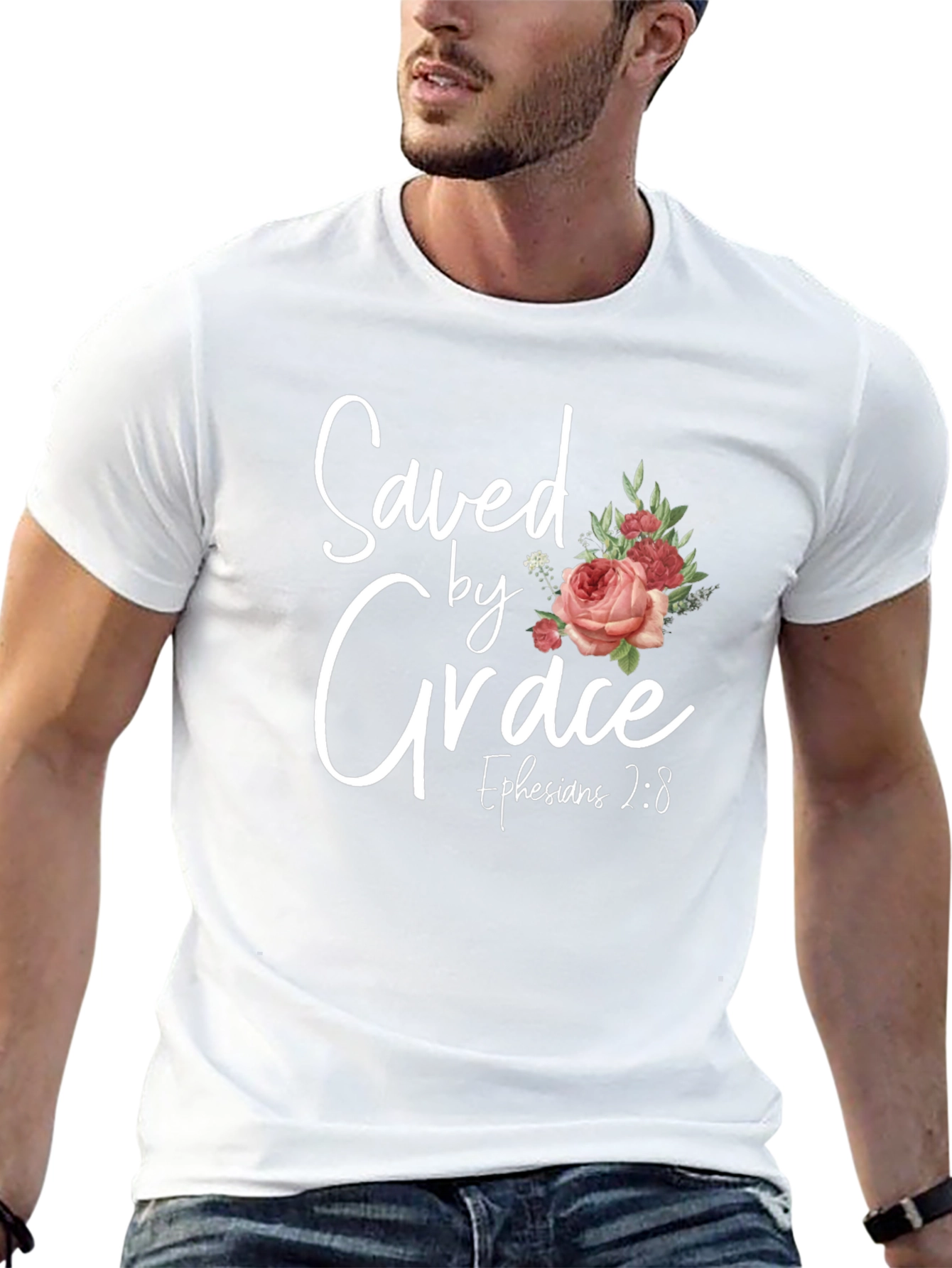 Saved by Grace Floral T-Shirt - Christian Tee