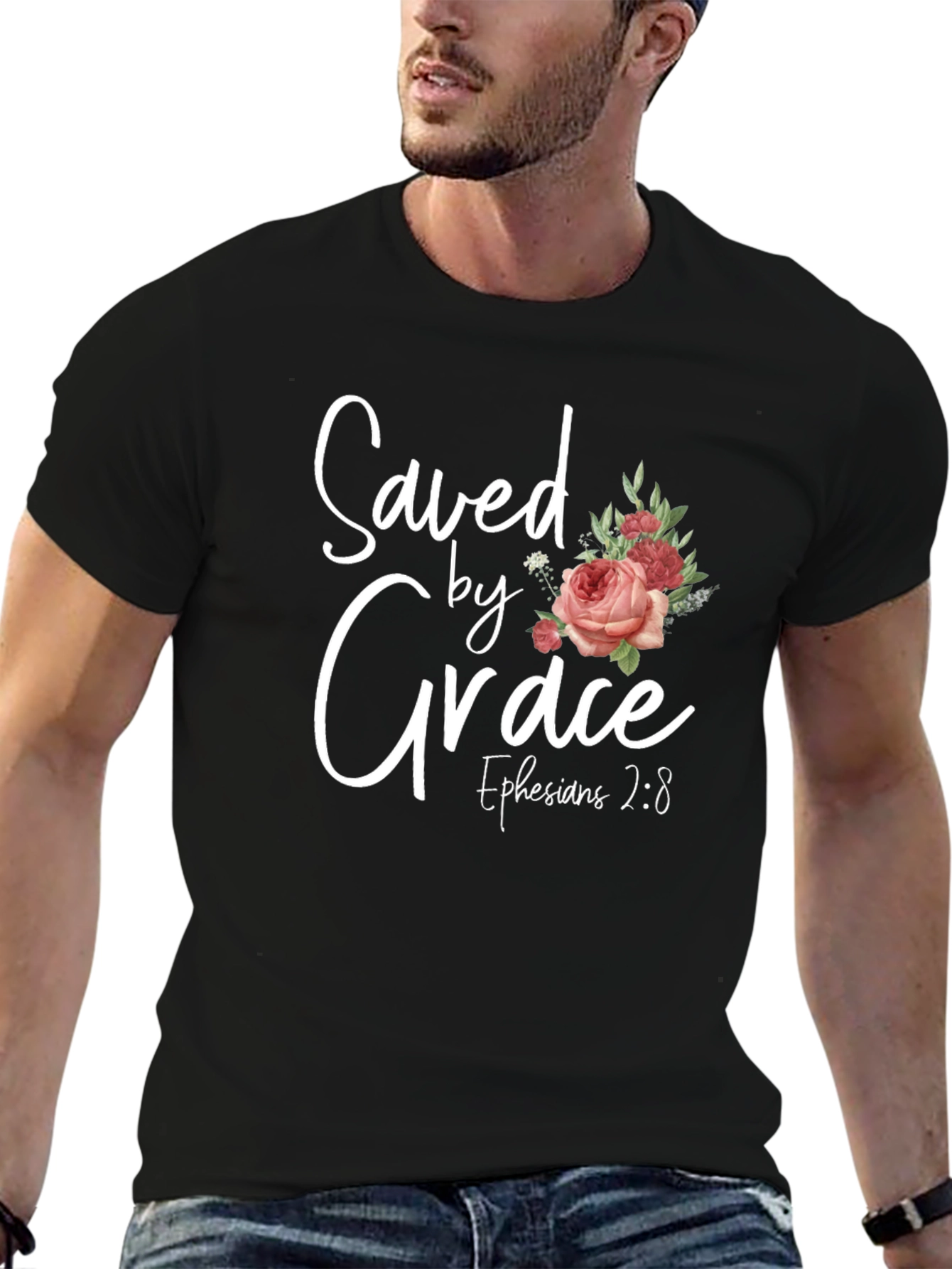 Saved by Grace Floral T-Shirt - Christian Tee