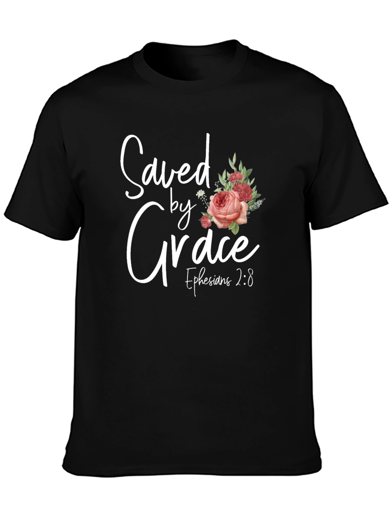 Saved by Grace Floral T-Shirt - Christian Tee