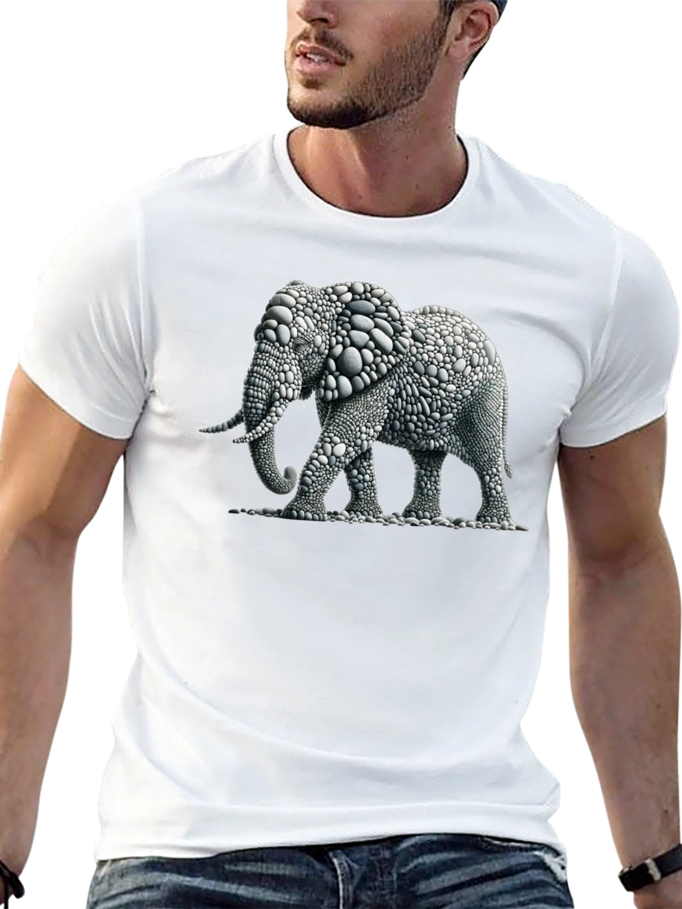 Elephant Pebble Art T-Shirt