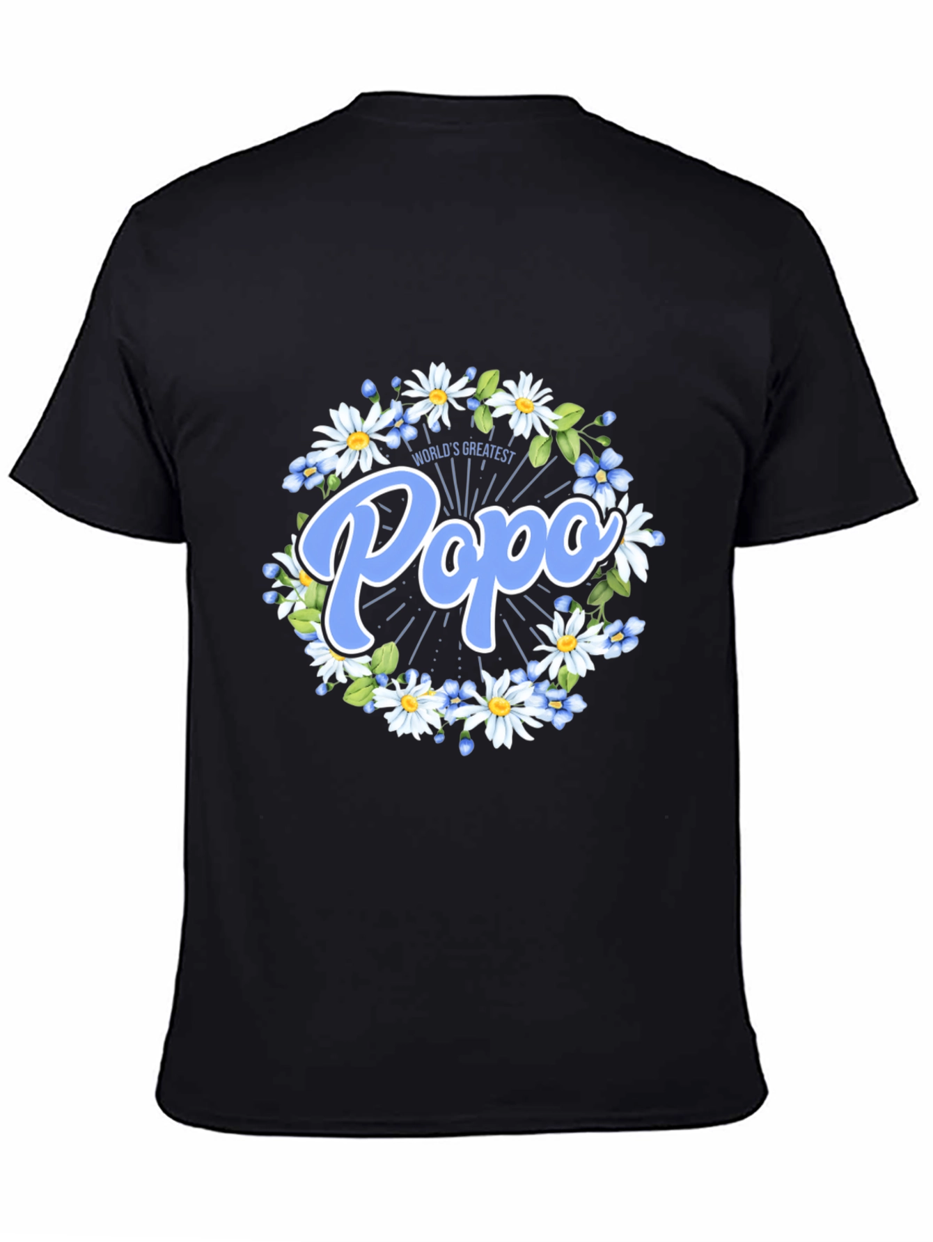 Worlds Greatest Popo T-Shirt - Floral Design