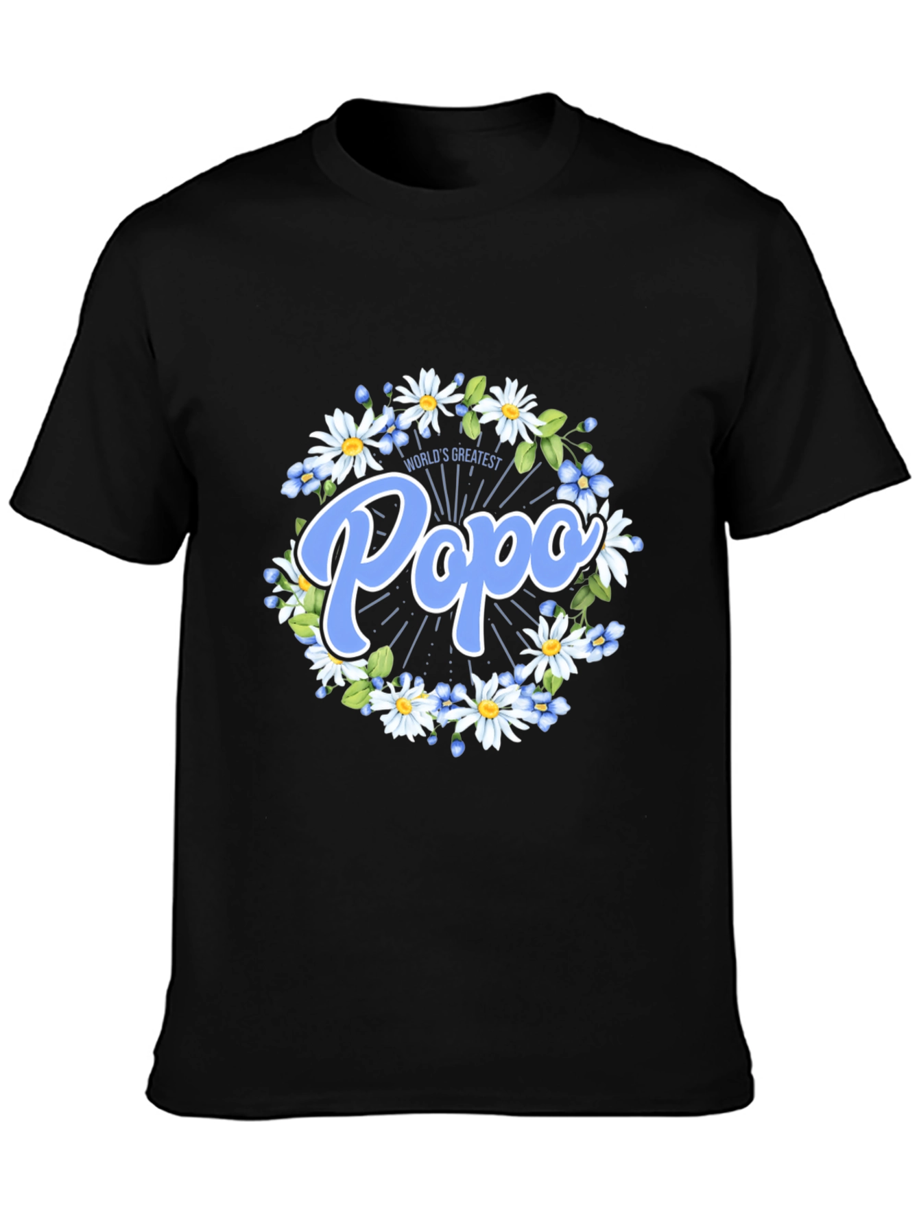 Worlds Greatest Popo T-Shirt - Floral Design