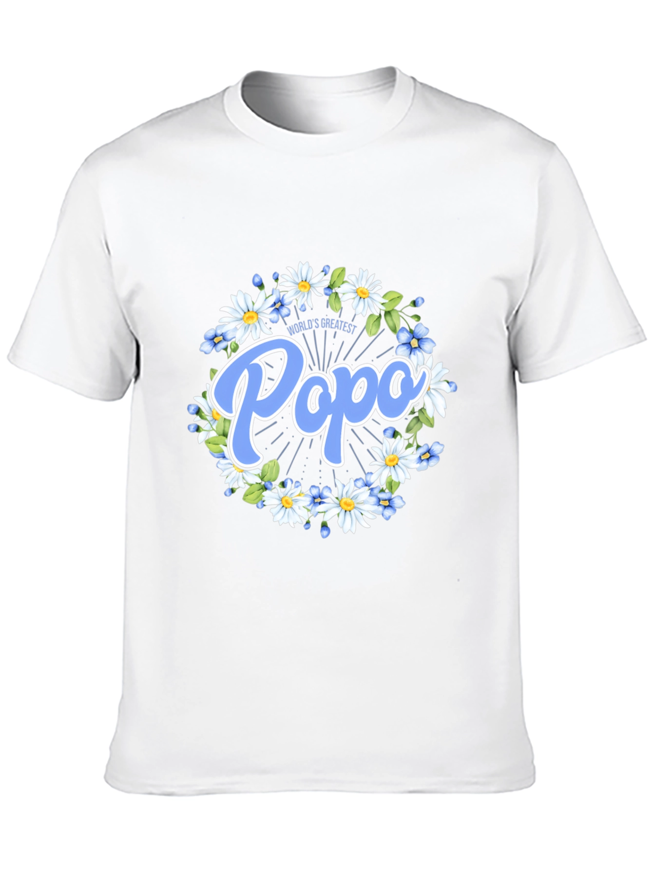 Worlds Greatest Popo T-Shirt - Floral Design