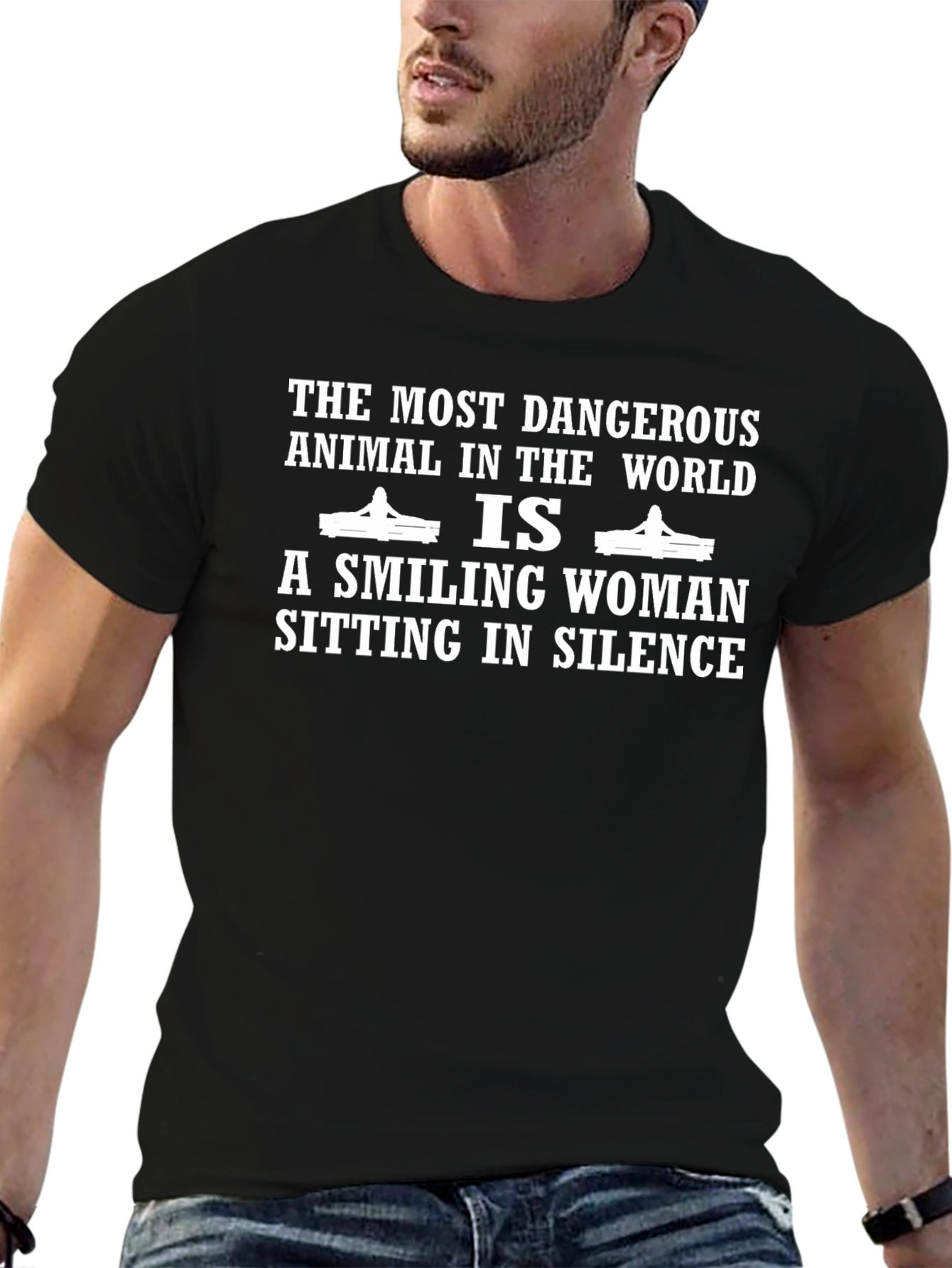 Smiling Woman Sitting In Silence T-Shirt