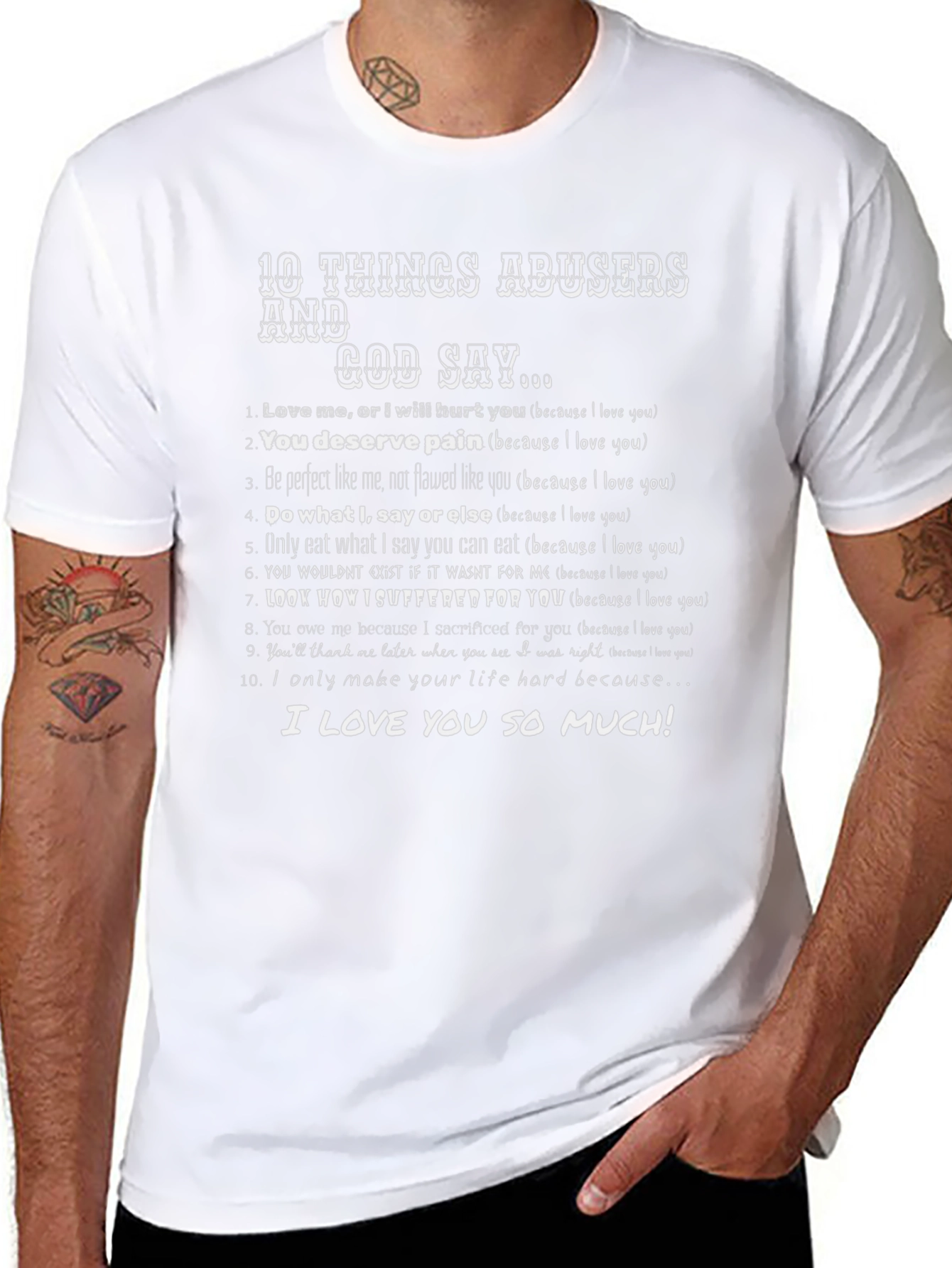 10 Things Abusers and God Say Graphic Tee