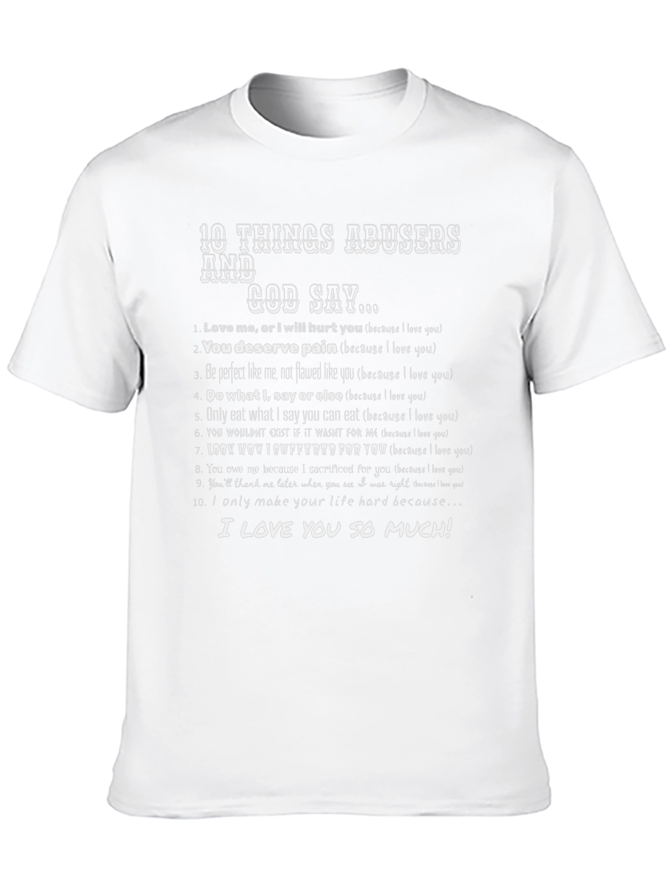 10 Things Abusers and God Say Graphic Tee