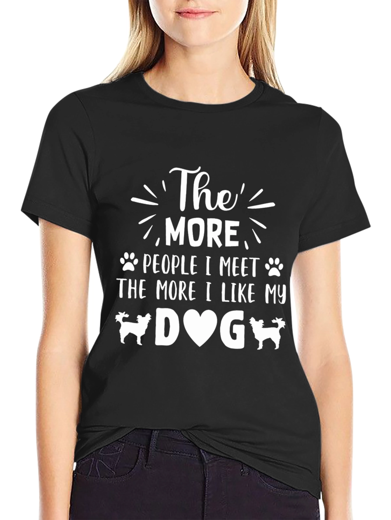 The More People I Meet Dog T-Shirt