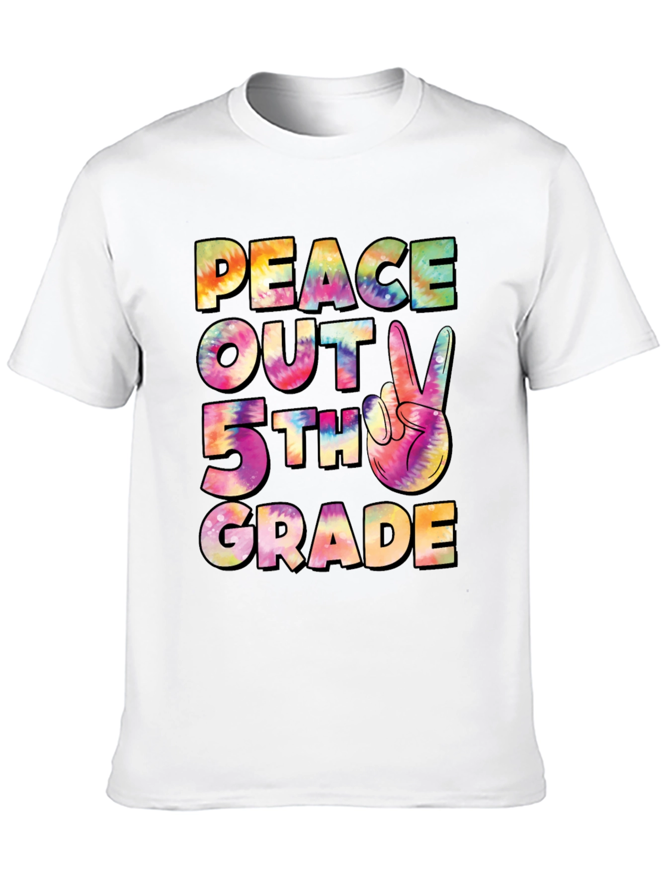 Peace Out 5th Grade Tie-Dye T-Shirt