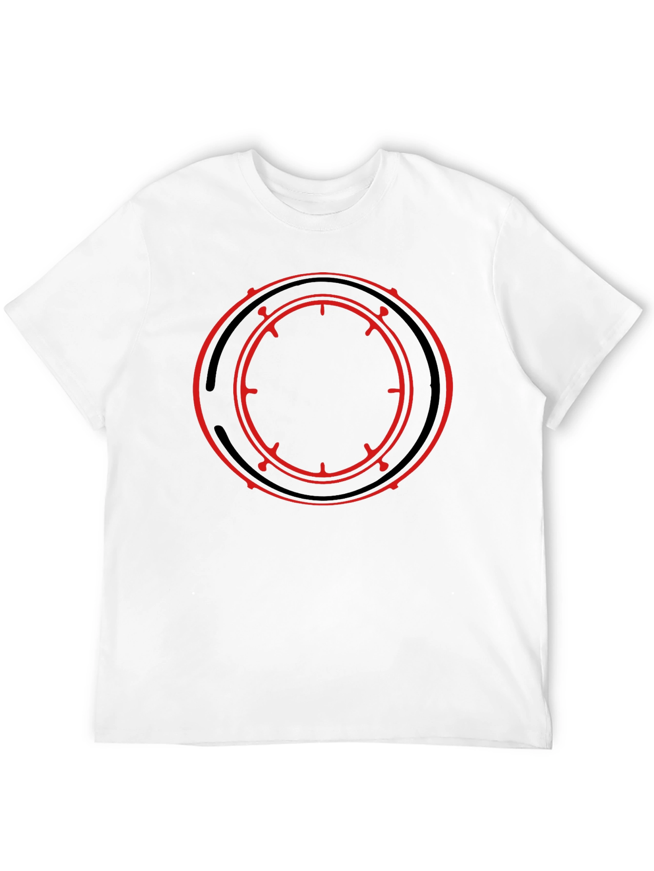 Black T-Shirt with Red Circle Graphic