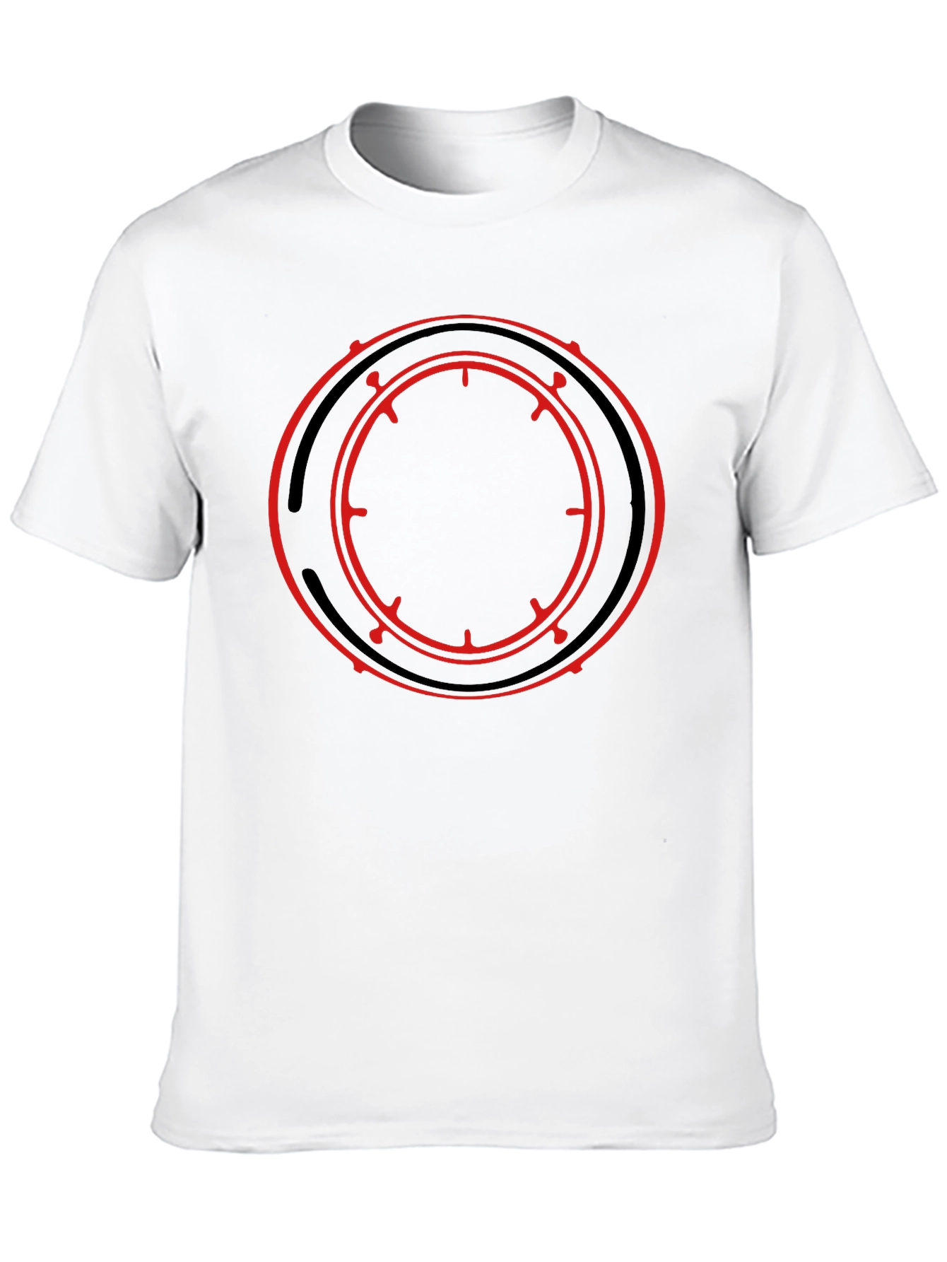 Black T-Shirt with Red Circle Graphic