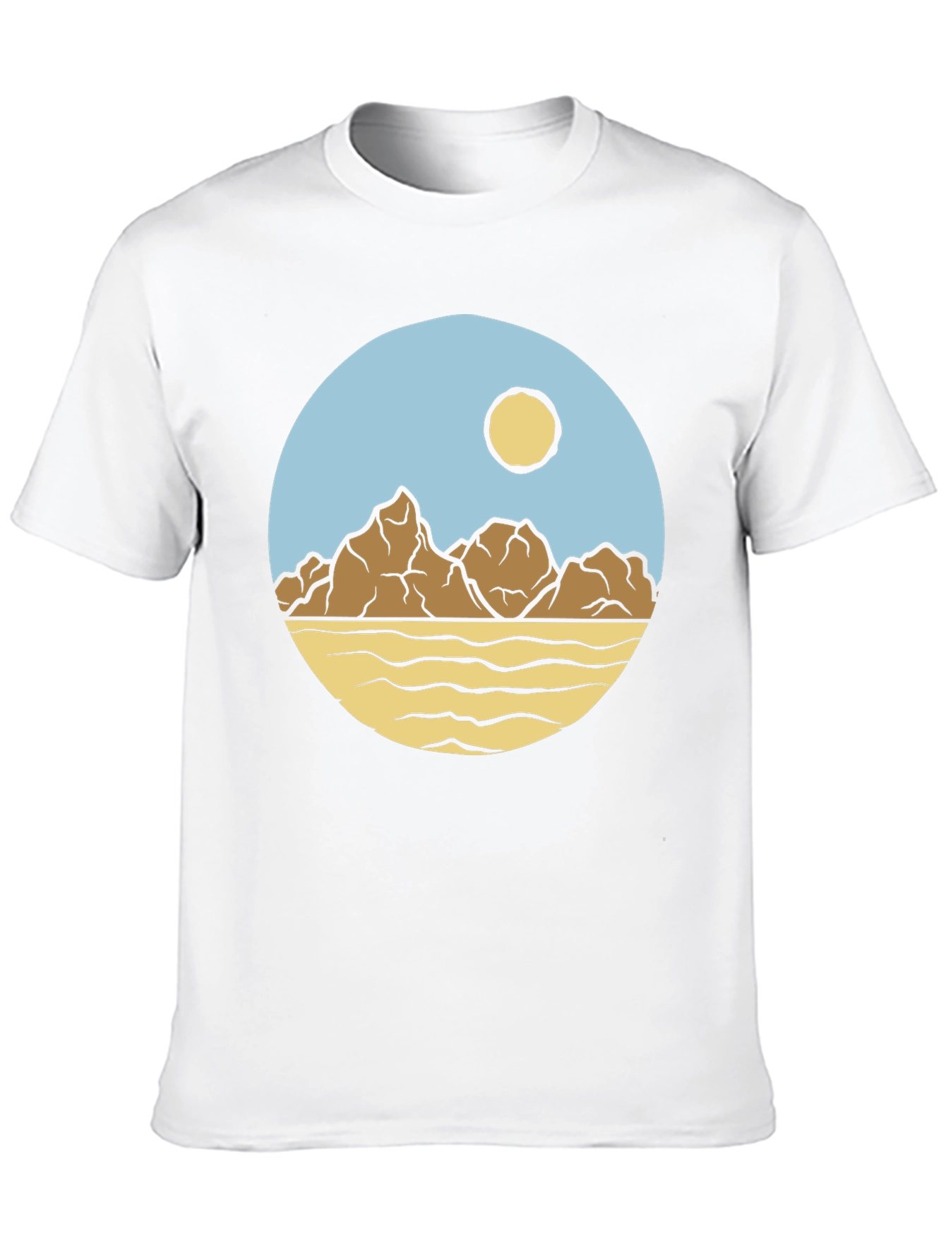 Mountainscape Graphic Print Crew Neck T-Shirt