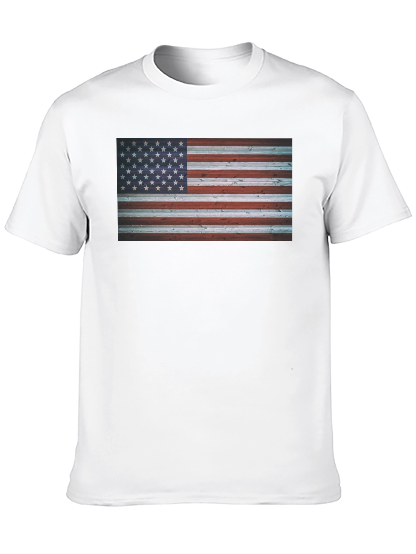 American Flag Wood Texture Graphic Tee