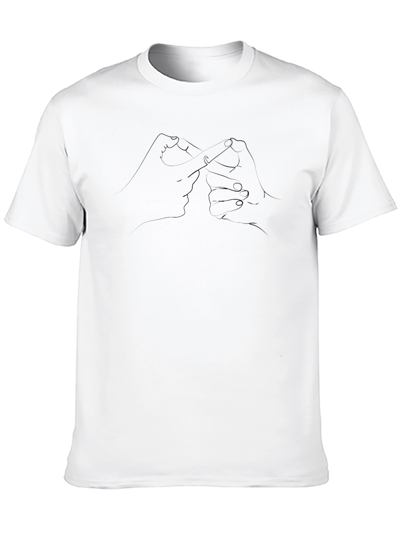 Geometric Hand Gesture Graphic Tee - Black