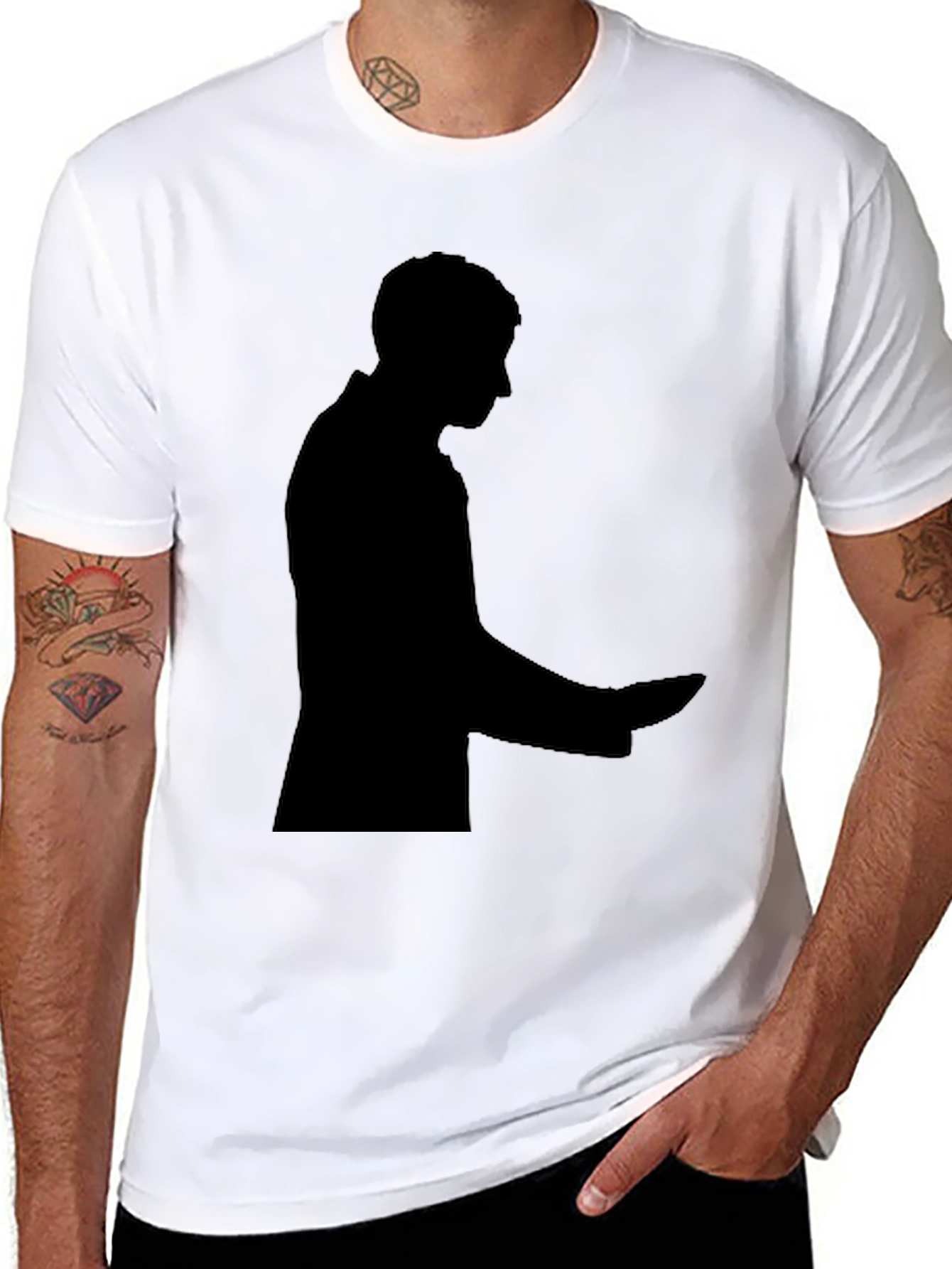 Silhouette Graphic Tee - Soft Black Cotton