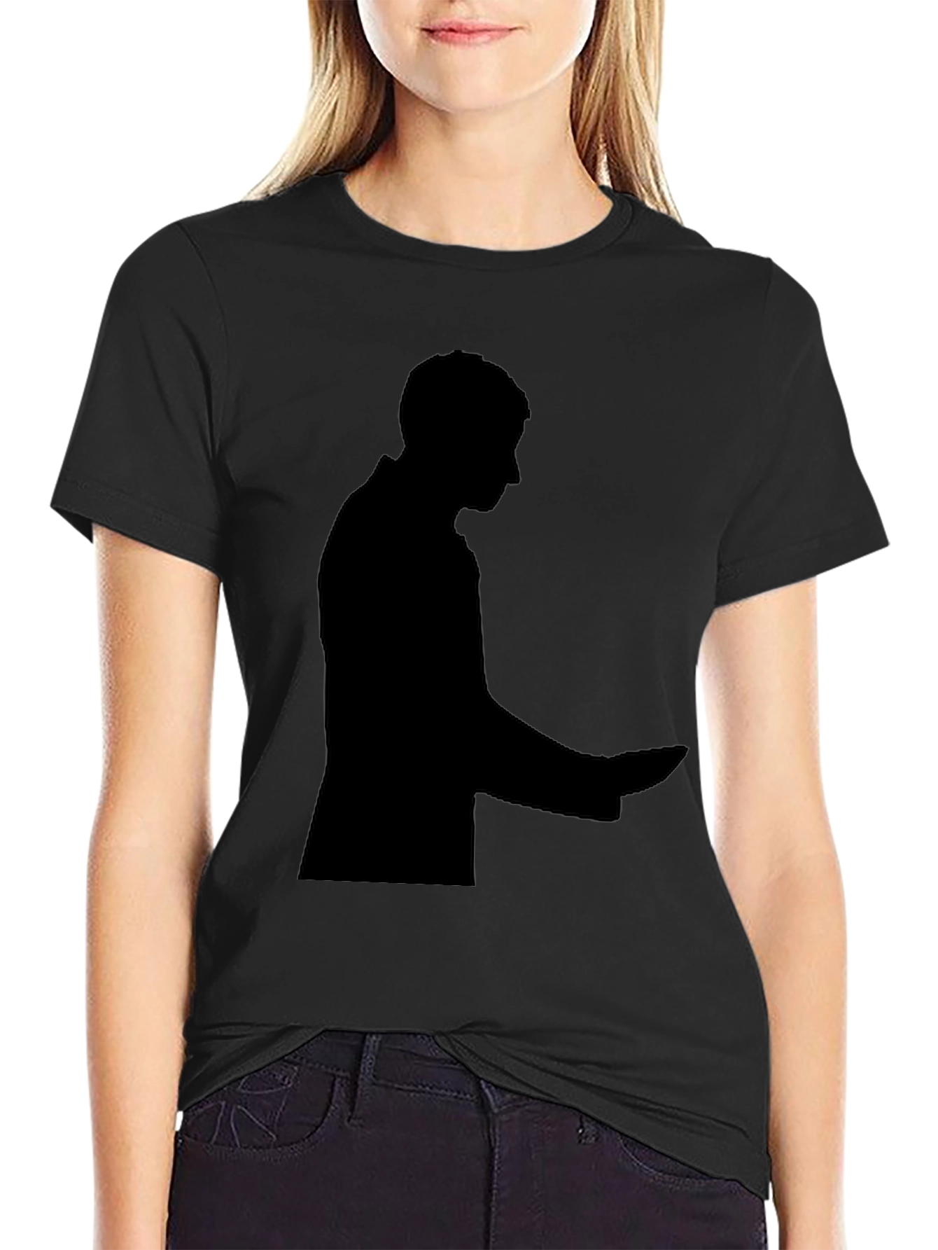 Silhouette Graphic Tee - Soft Black Cotton