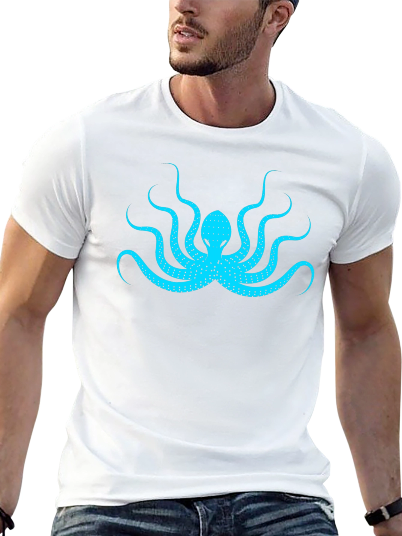 Cool Octopus Graphic Black T-Shirt