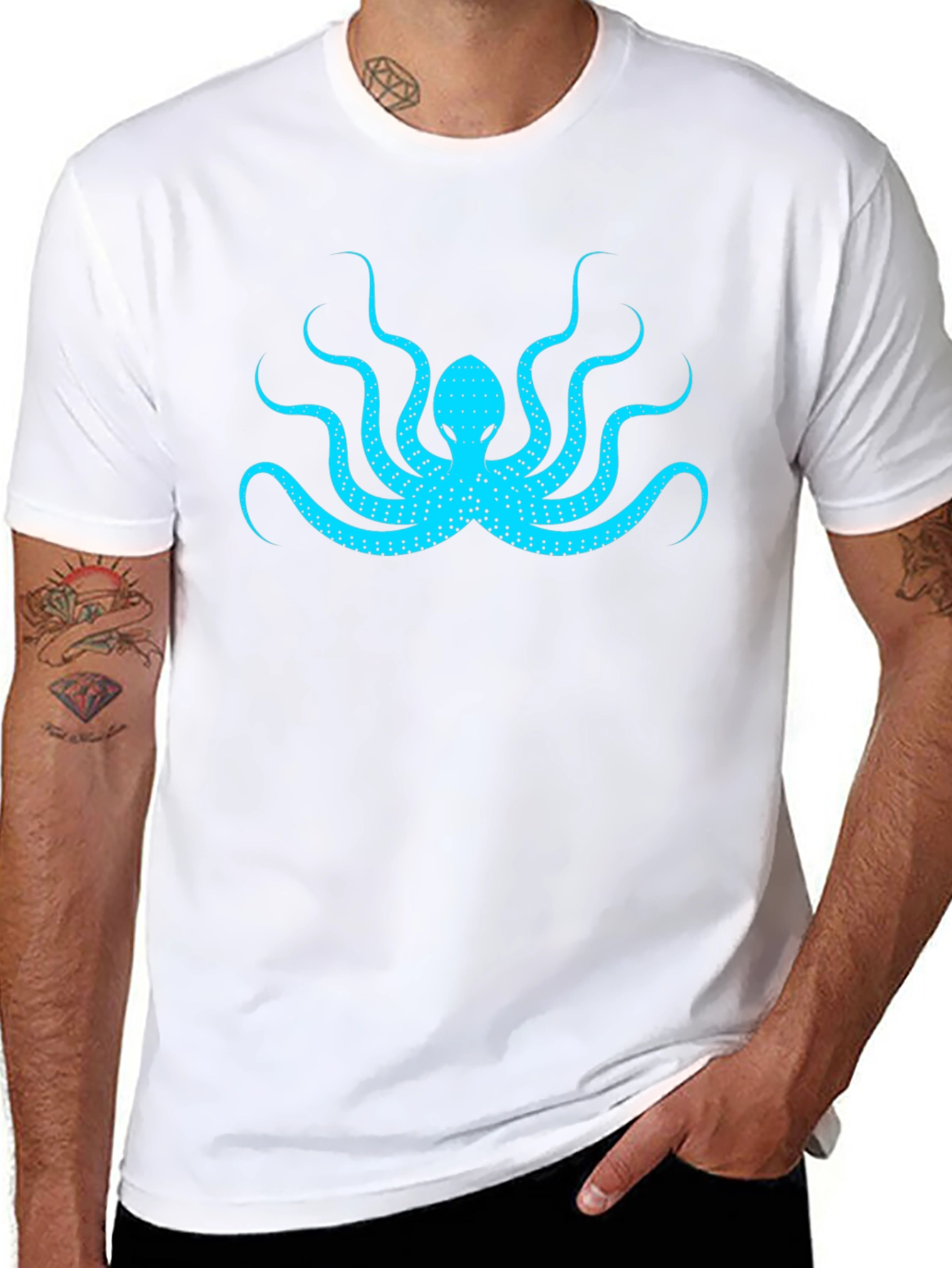 Cool Octopus Graphic Black T-Shirt