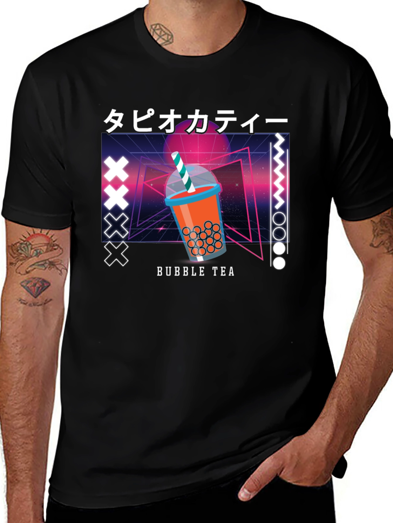 Bubble Tea Graphic Tee - Retro Design