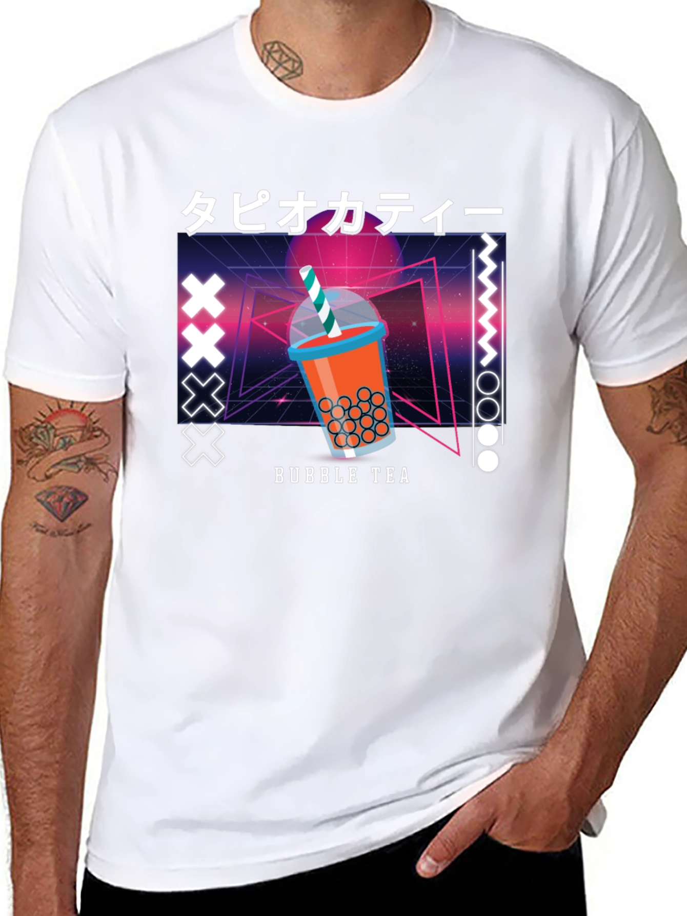 Bubble Tea Graphic Tee - Retro Design