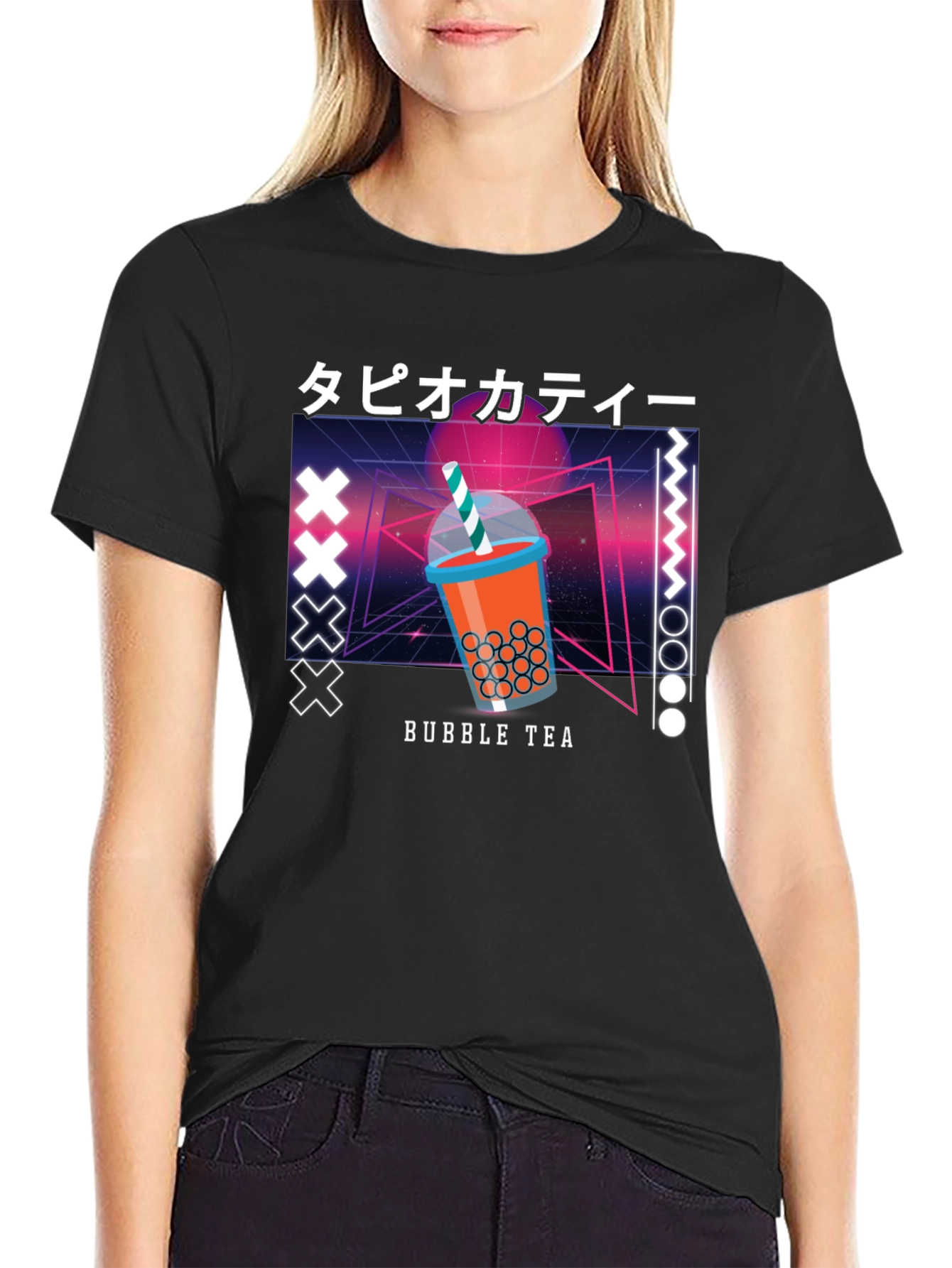 Bubble Tea Graphic Tee - Retro Design
