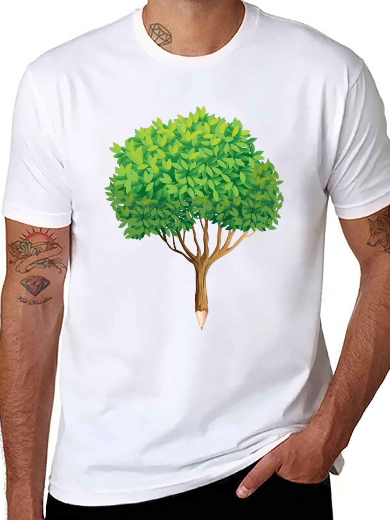 Tree Pencil Black T-Shirt
