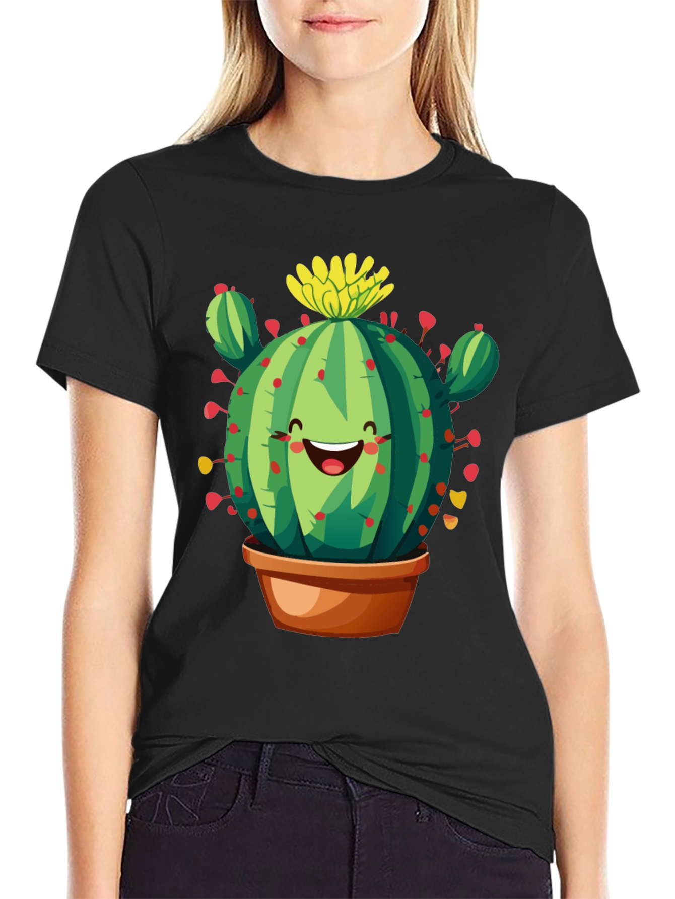 Cactus Graphic Black T-Shirt