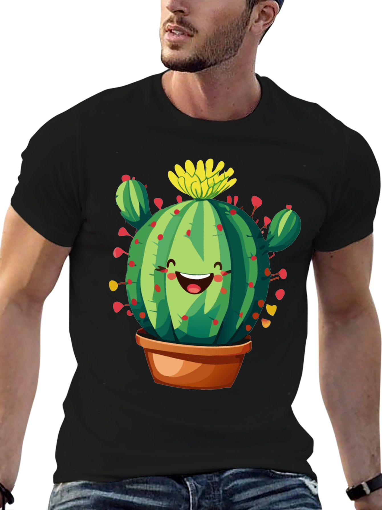 Cactus Graphic Black T-Shirt