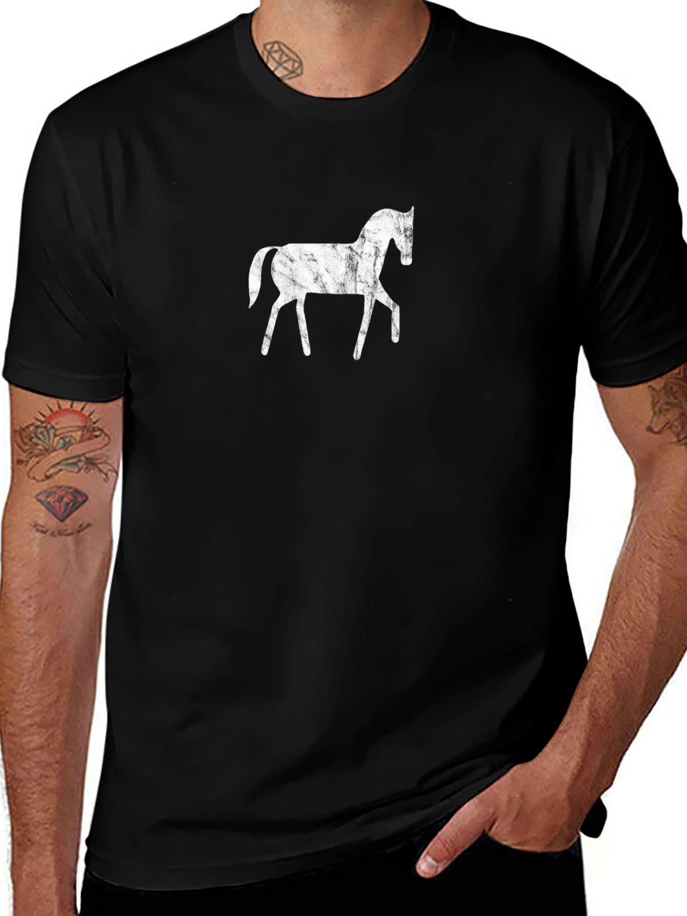 Black Horse Graphic Tee - Stylish Casual Wear